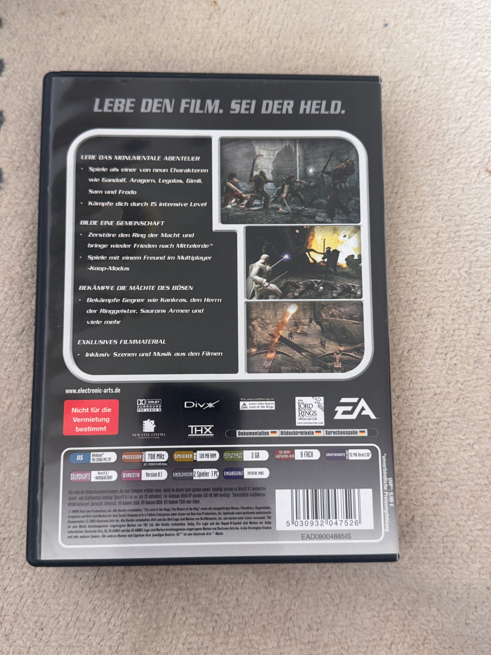EA PC Lord of the Rings Der Herr der Ringe Game CD-ROM cd-a-01 image 2