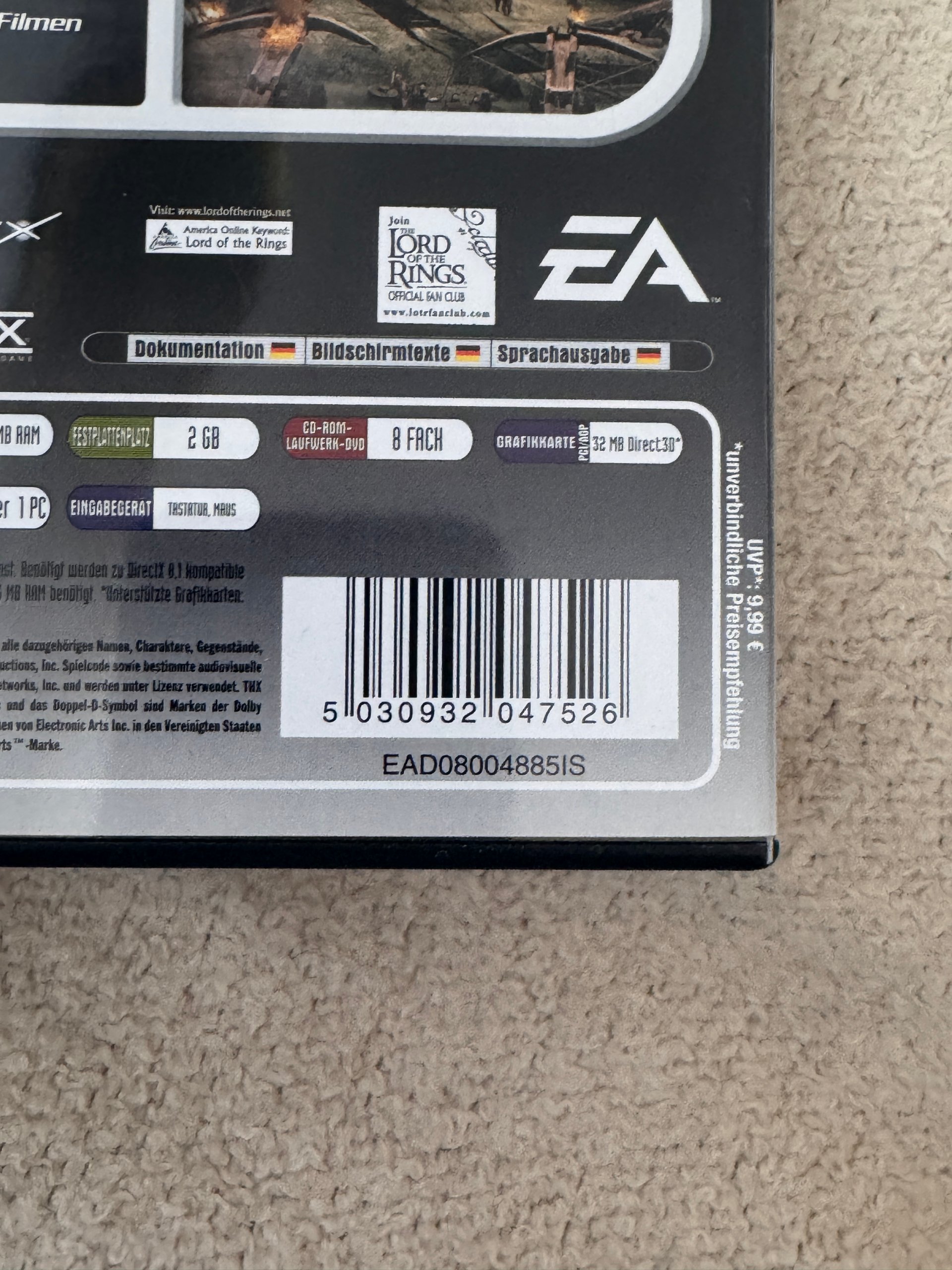 EA PC Lord of the Rings Der Herr der Ringe Game CD-ROM cd-a-01 image 3