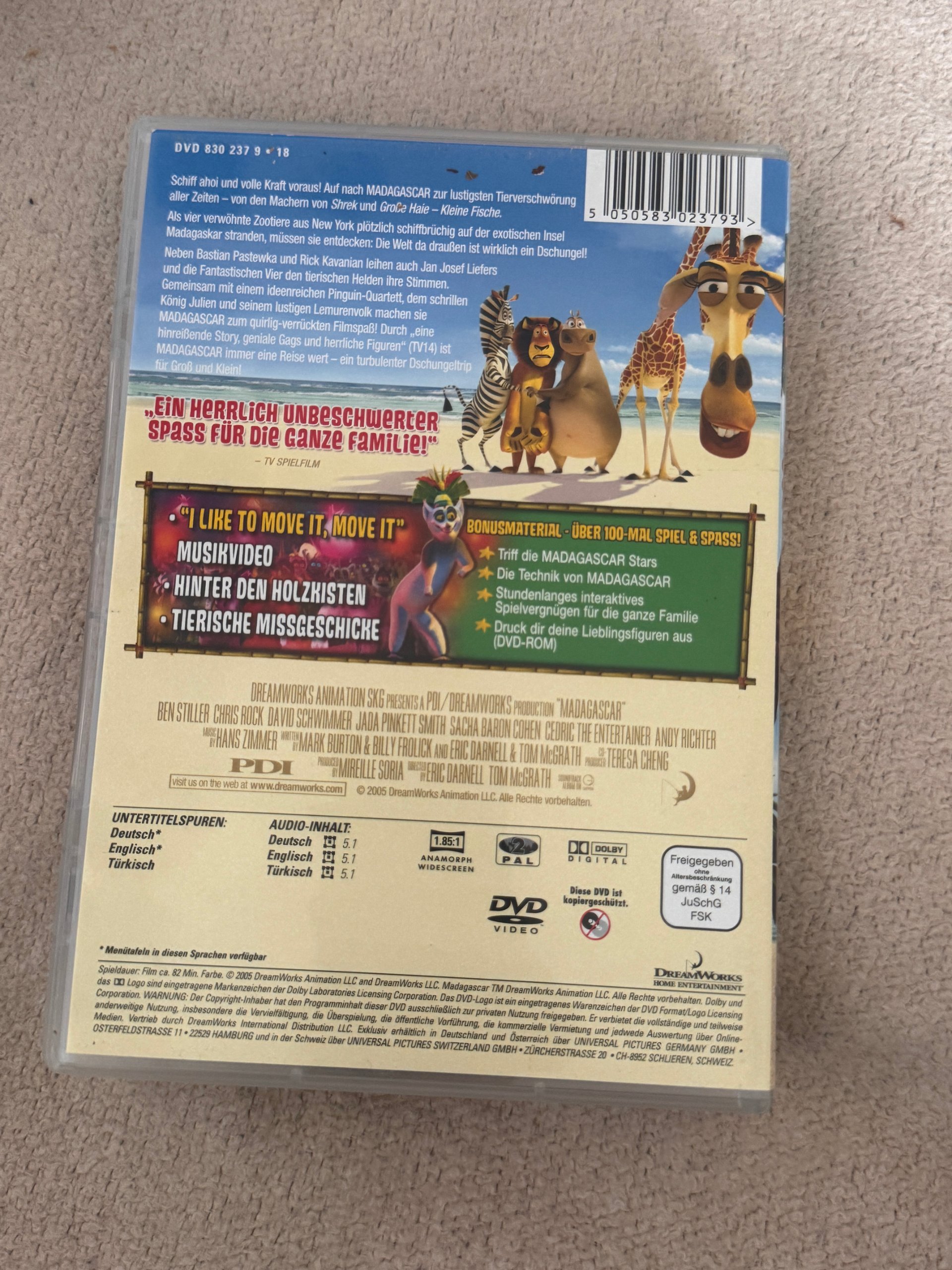 DreamWorks Madagascar German DVD Movie cd-a-01 image 2
