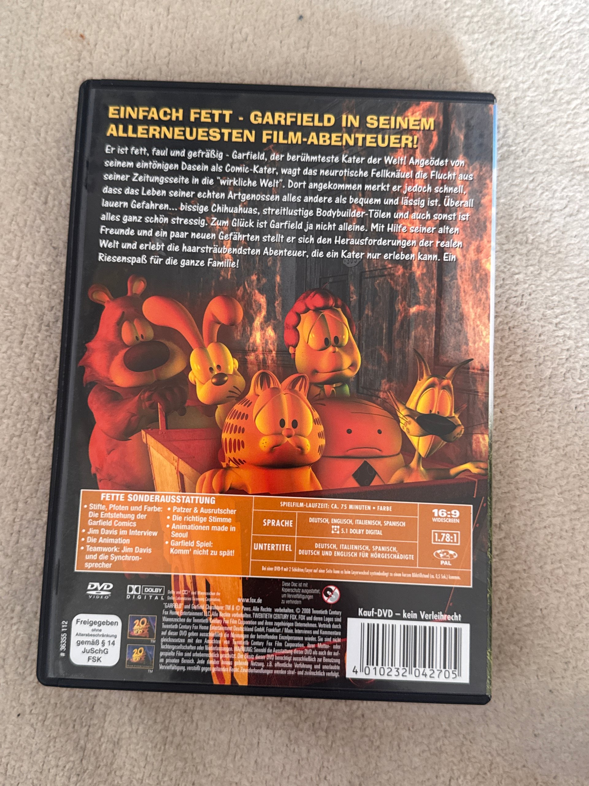 Garfield Fett Im Leben DVD German Comedy Movie cd-a-01 image 2