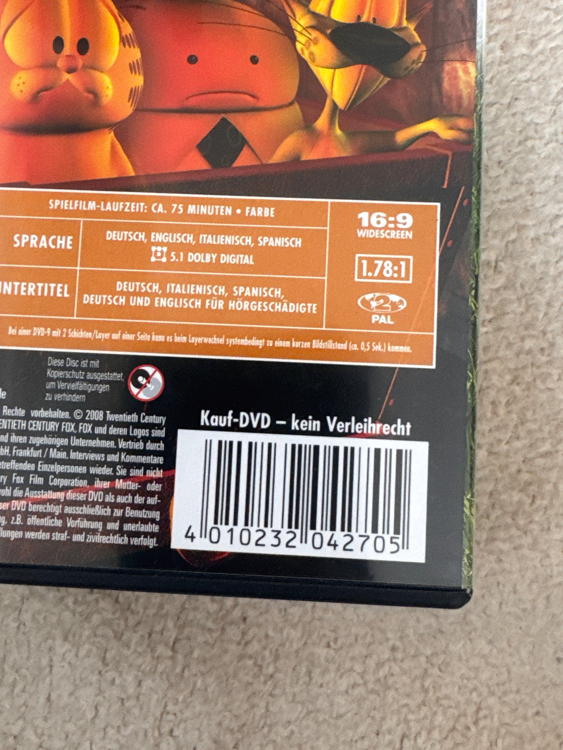 Garfield Fett Im Leben DVD German Comedy Movie cd-a-01 image 3