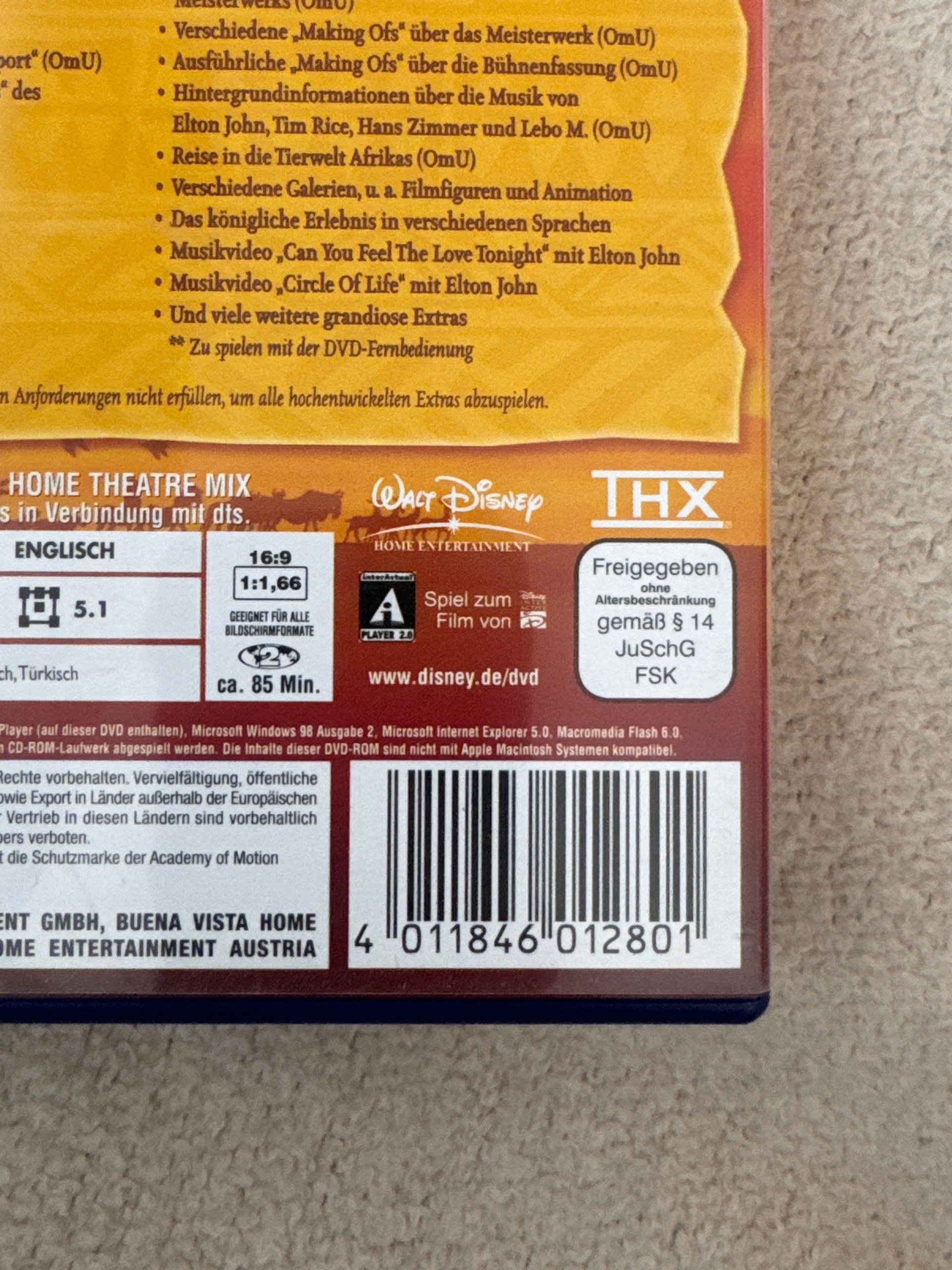 Walt Disney The Lion King German DVD 2-Disc Special Edition cd-a-01 image 3