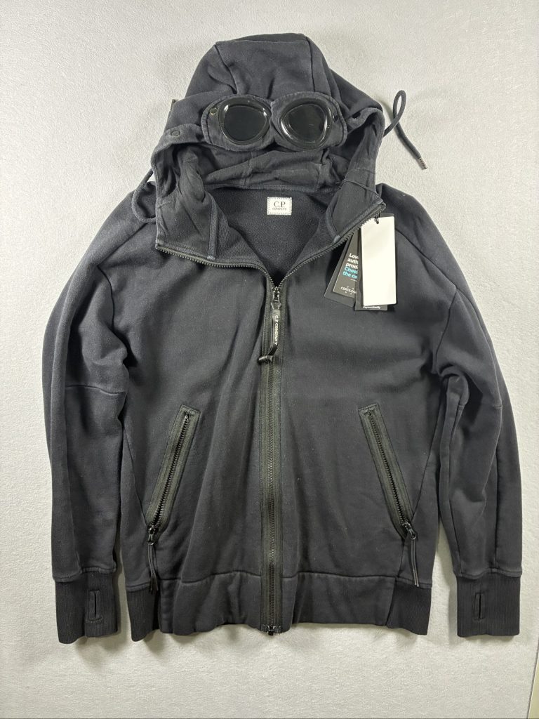 C.P. Company Men's Black Goggle Hooded Sweatshirt Medium