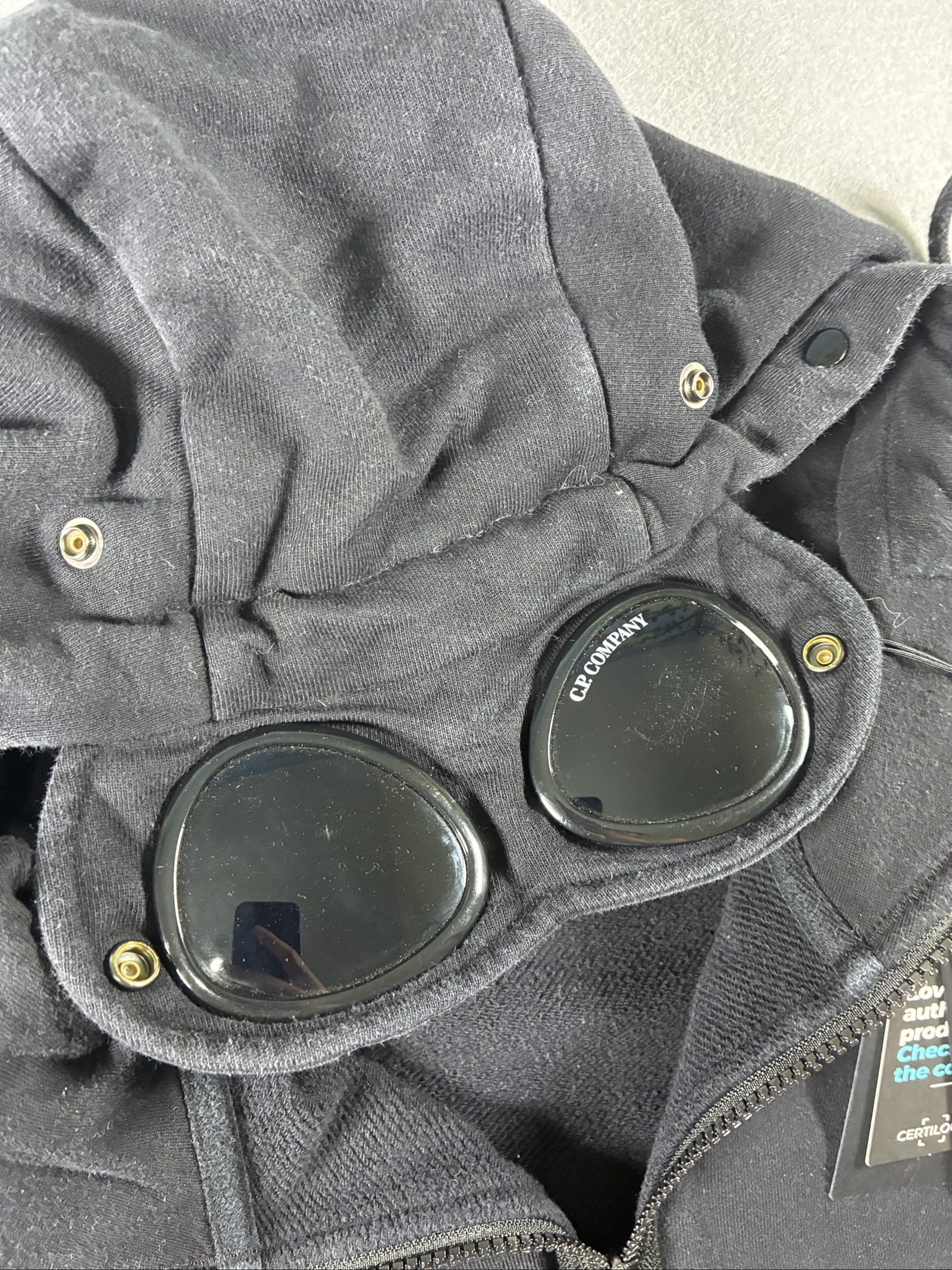 C.P. Company Men's Black Goggle Hooded Sweatshirt Medium image 3