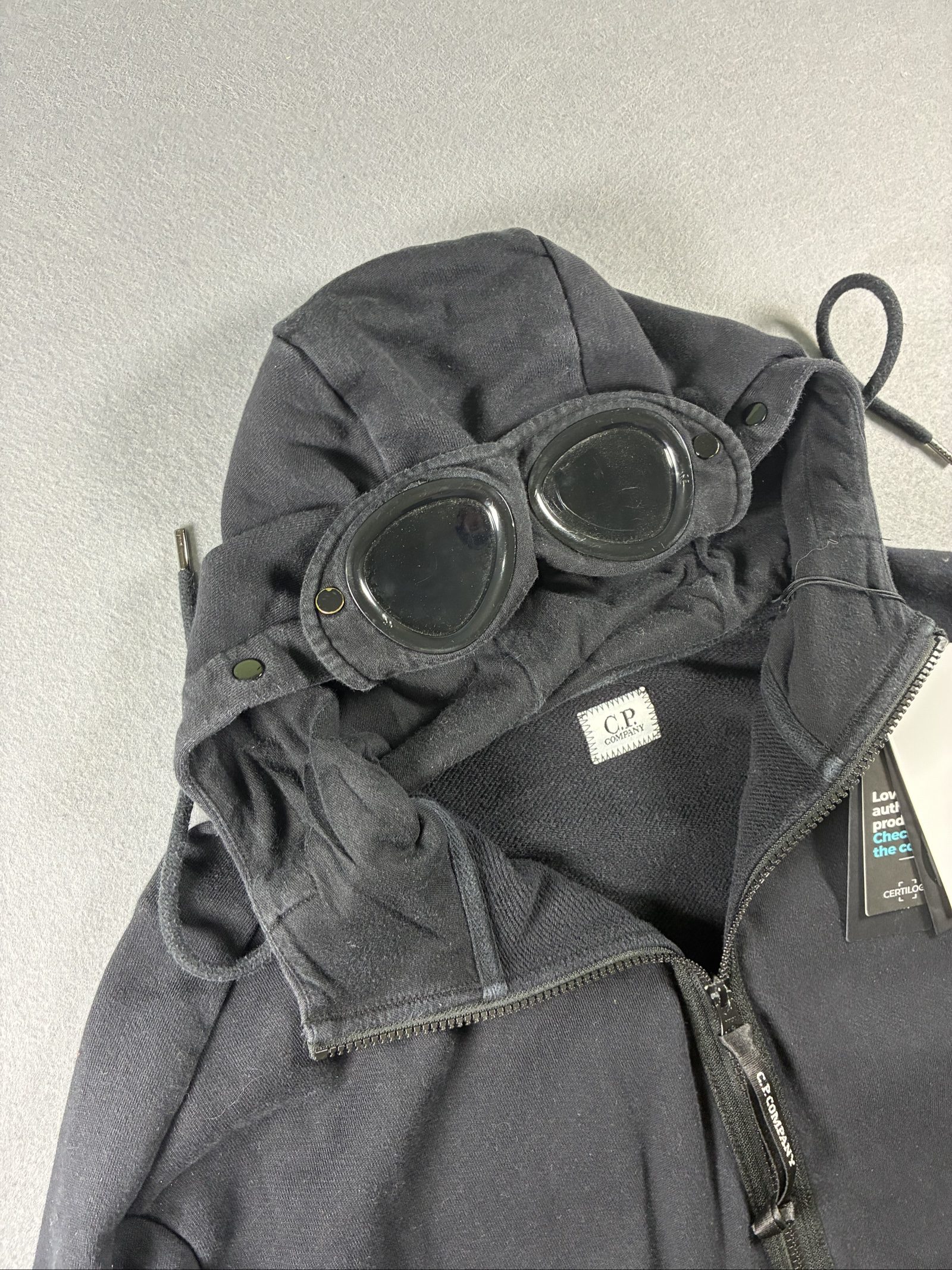 C.P. Company Black Goggle Hoodie Large Cotton image 2