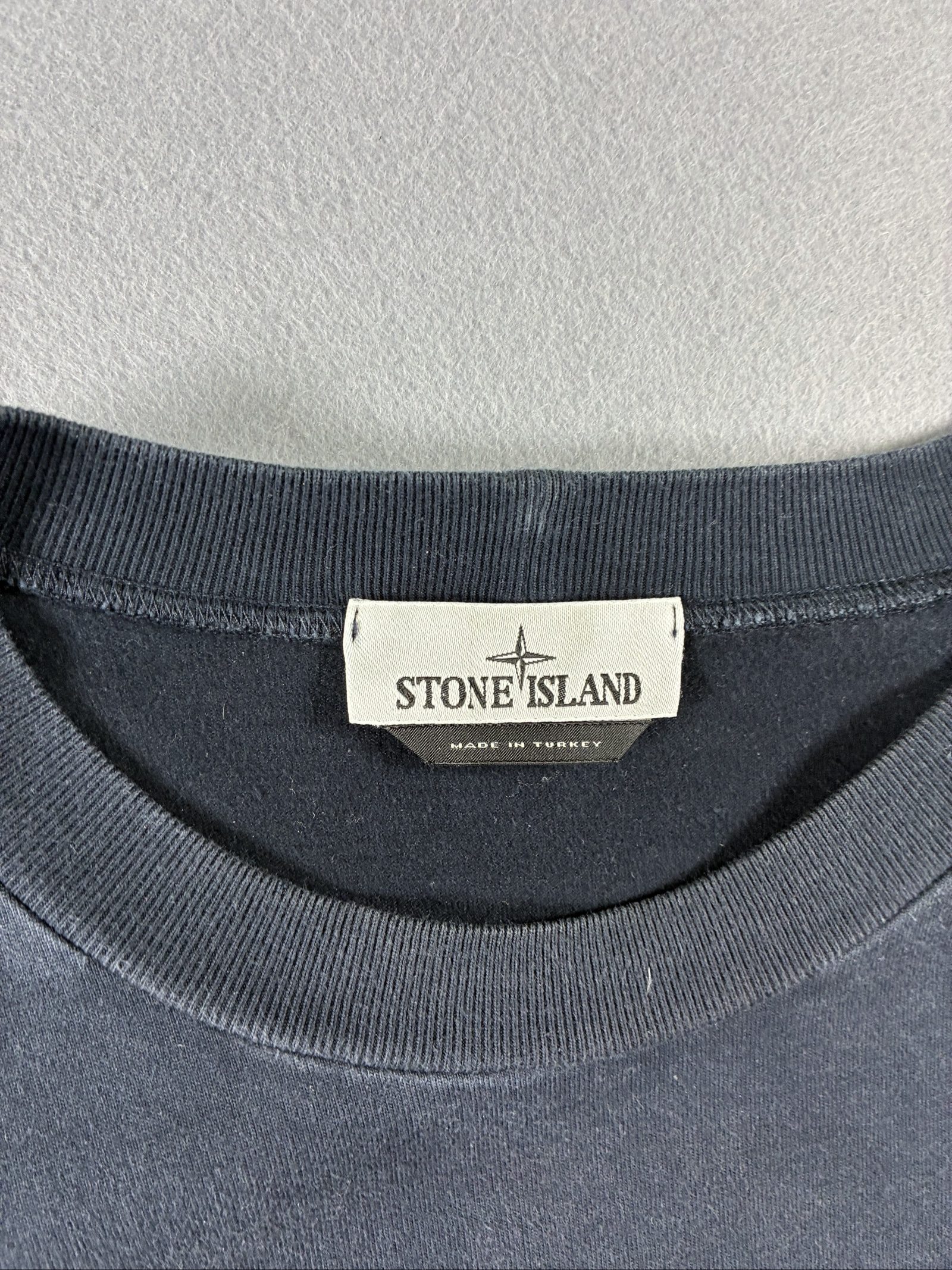 Stone Island Men's Navy Cotton Long Sleeve Sweater XXL Compass Patch image 2