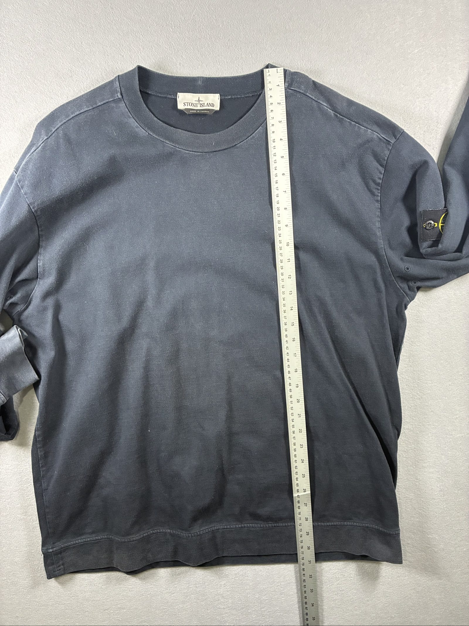 Stone Island Men's Navy Cotton Long Sleeve Sweater XXL Compass Patch image 8