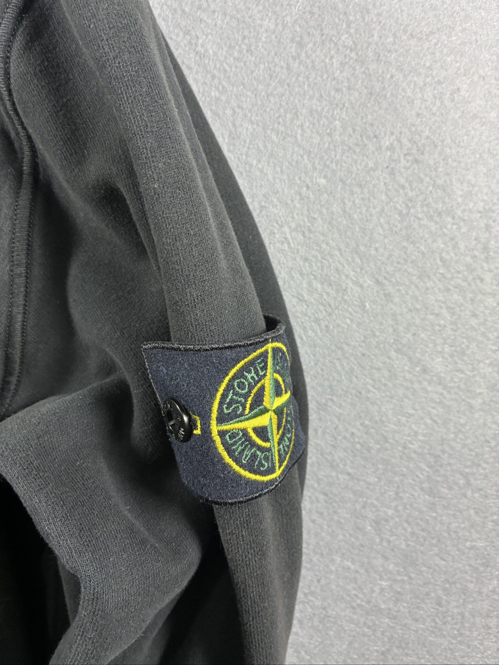 Stone Island Men Black Crewneck Sweatshirt Large Cotton image 3