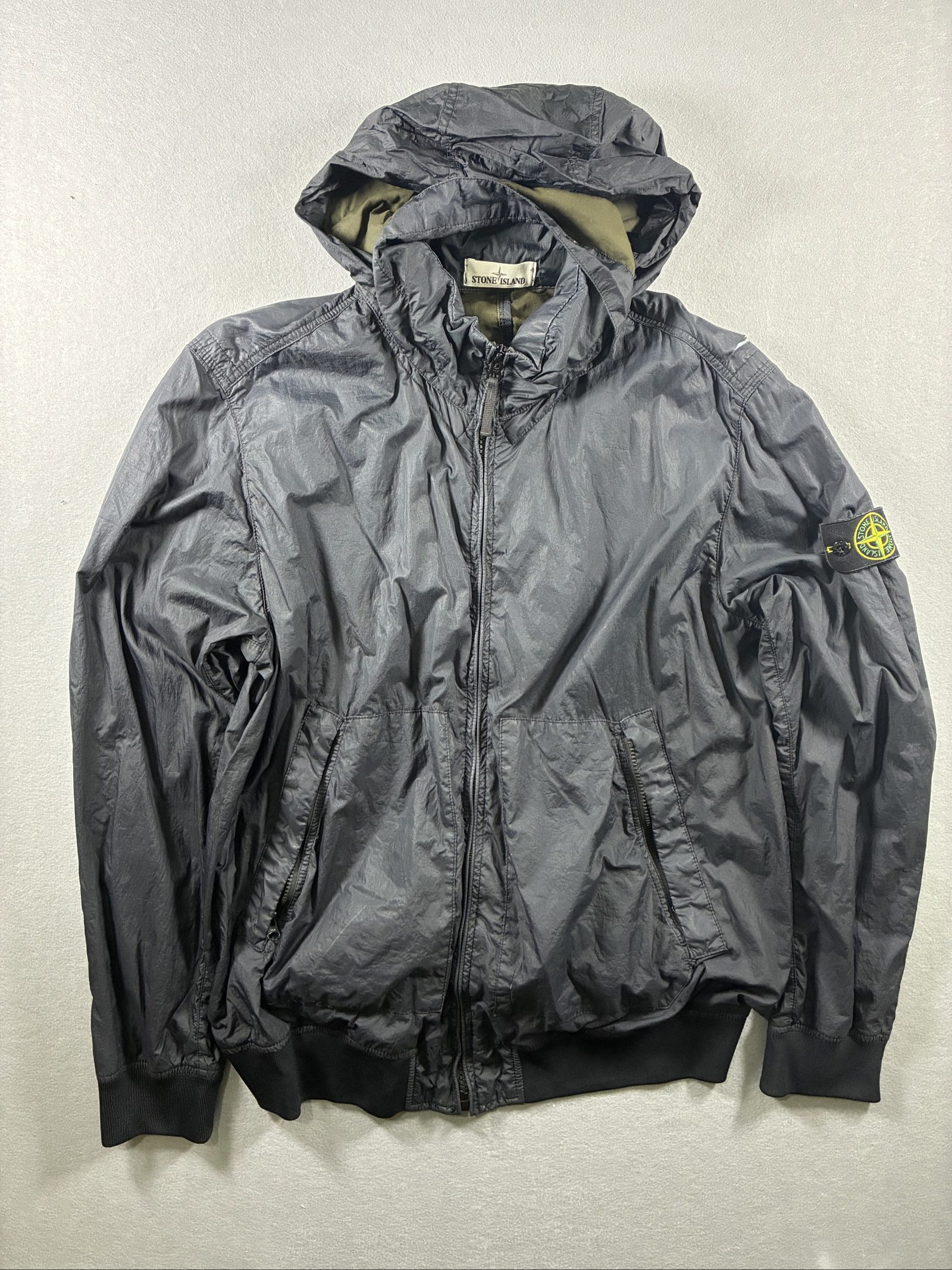 Stone Island Black Hooded Lightweight Jacket Large with Membrana 3L TC