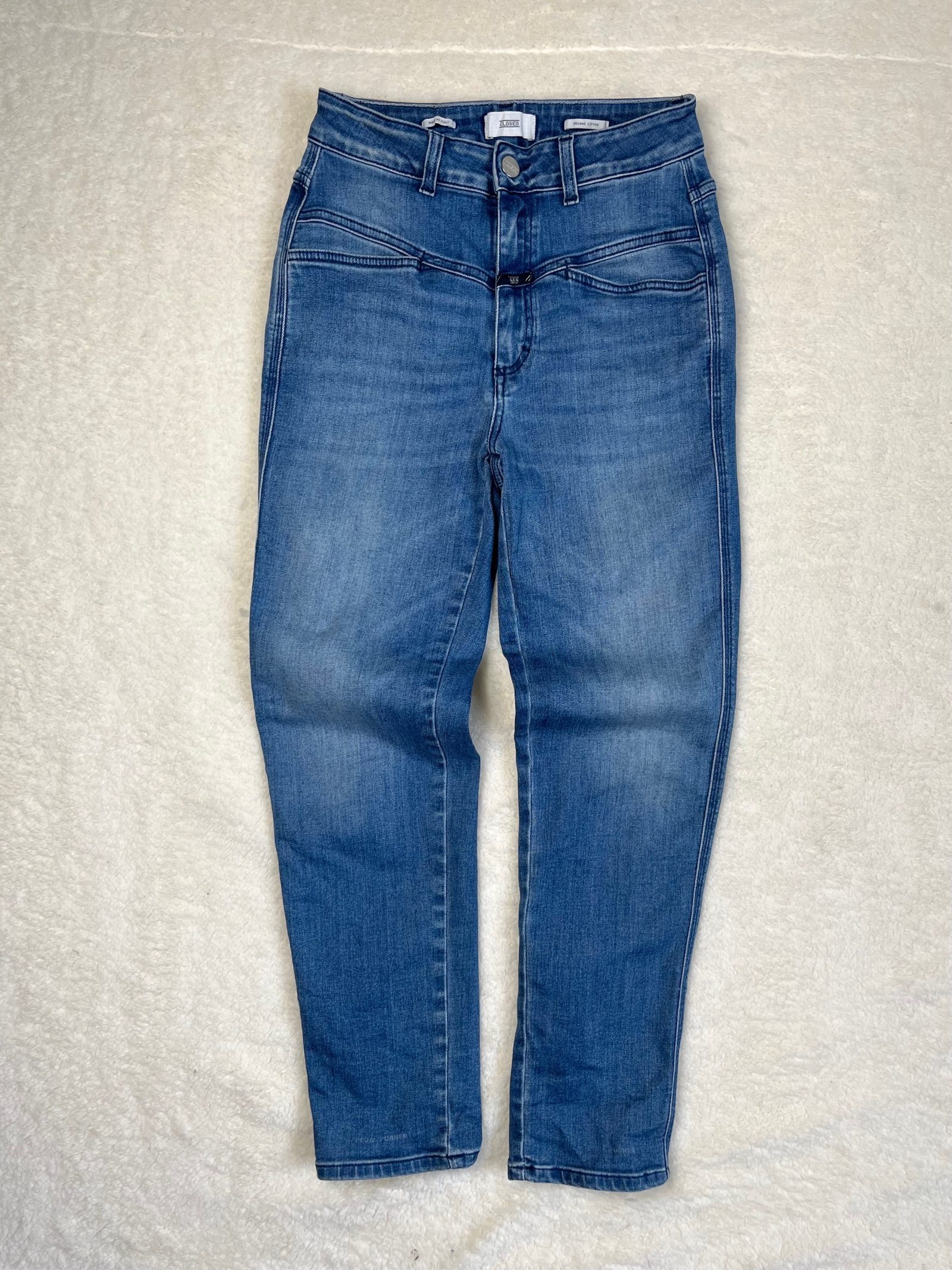 Closed Pedal Pusher high rise skinny Jeans candiani denim made in Italy organic