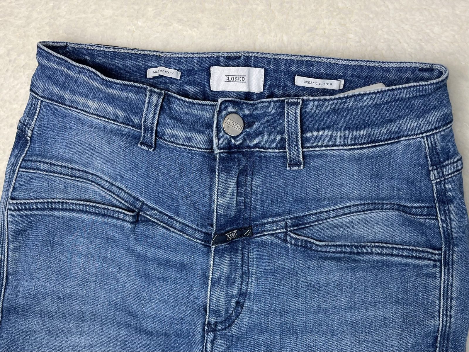 Closed Pedal Pusher high rise skinny Jeans candiani denim made in Italy organic image 3