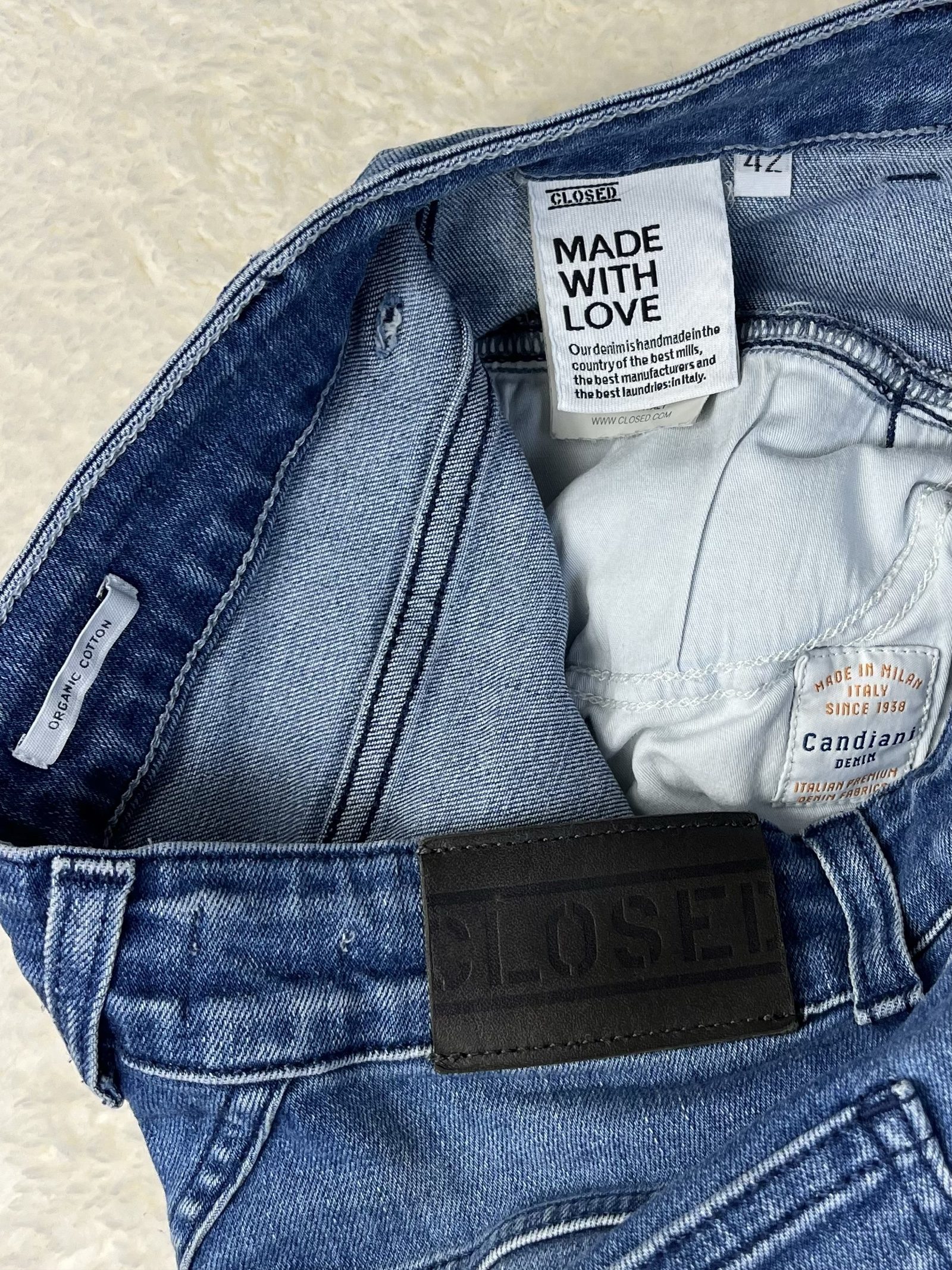 Closed Pedal Pusher high rise skinny Jeans candiani denim made in Italy organic image 6