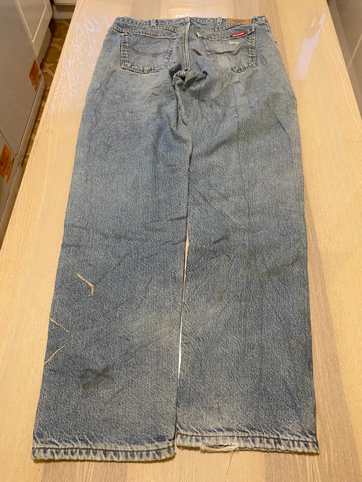 Dickies Blue Denim Carpenter Jeans Large Distressed Workwear