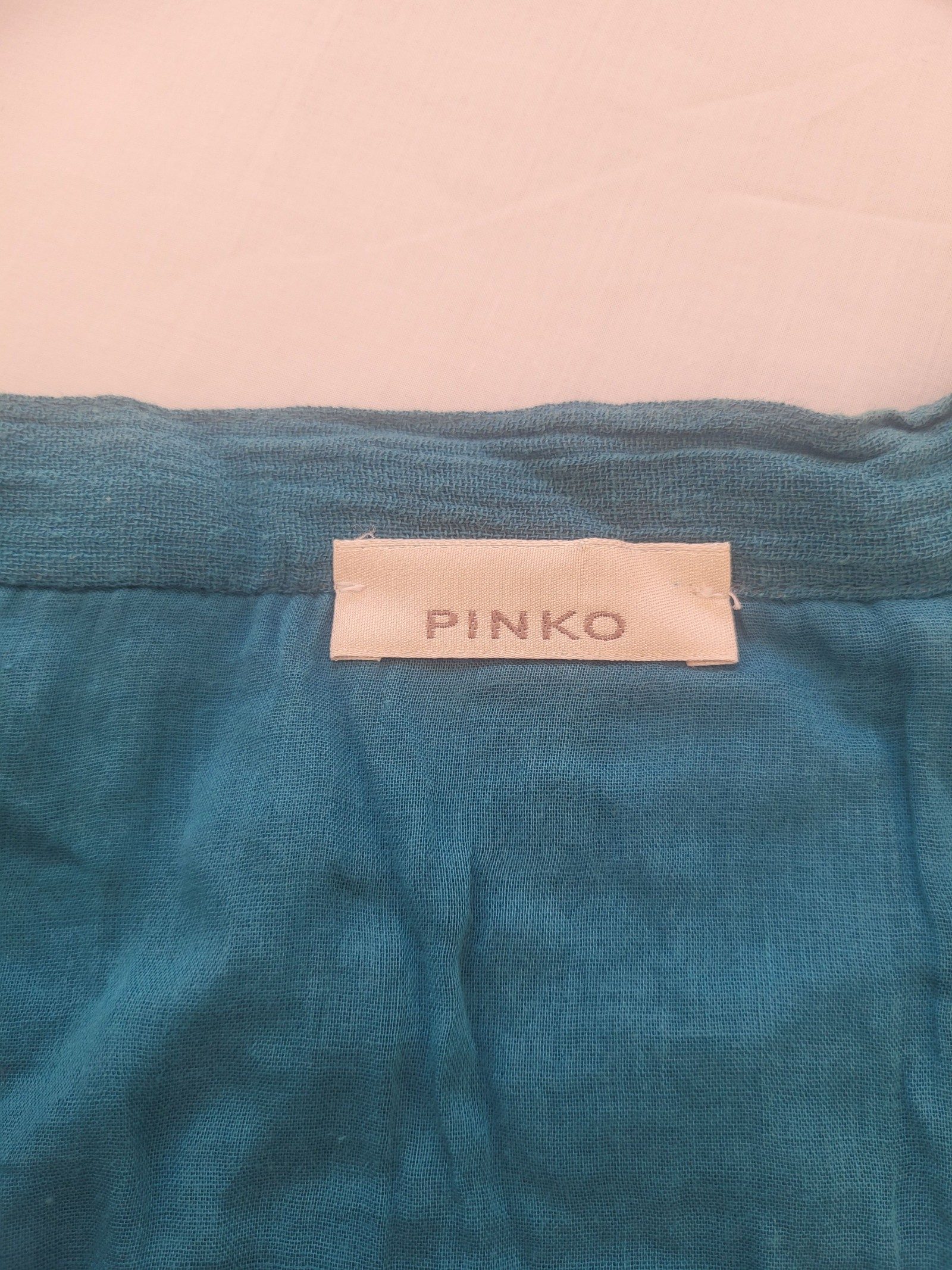 Pinko Womens Teal Blue Maxi Skirt Embellished Waist Approx Size L image 4