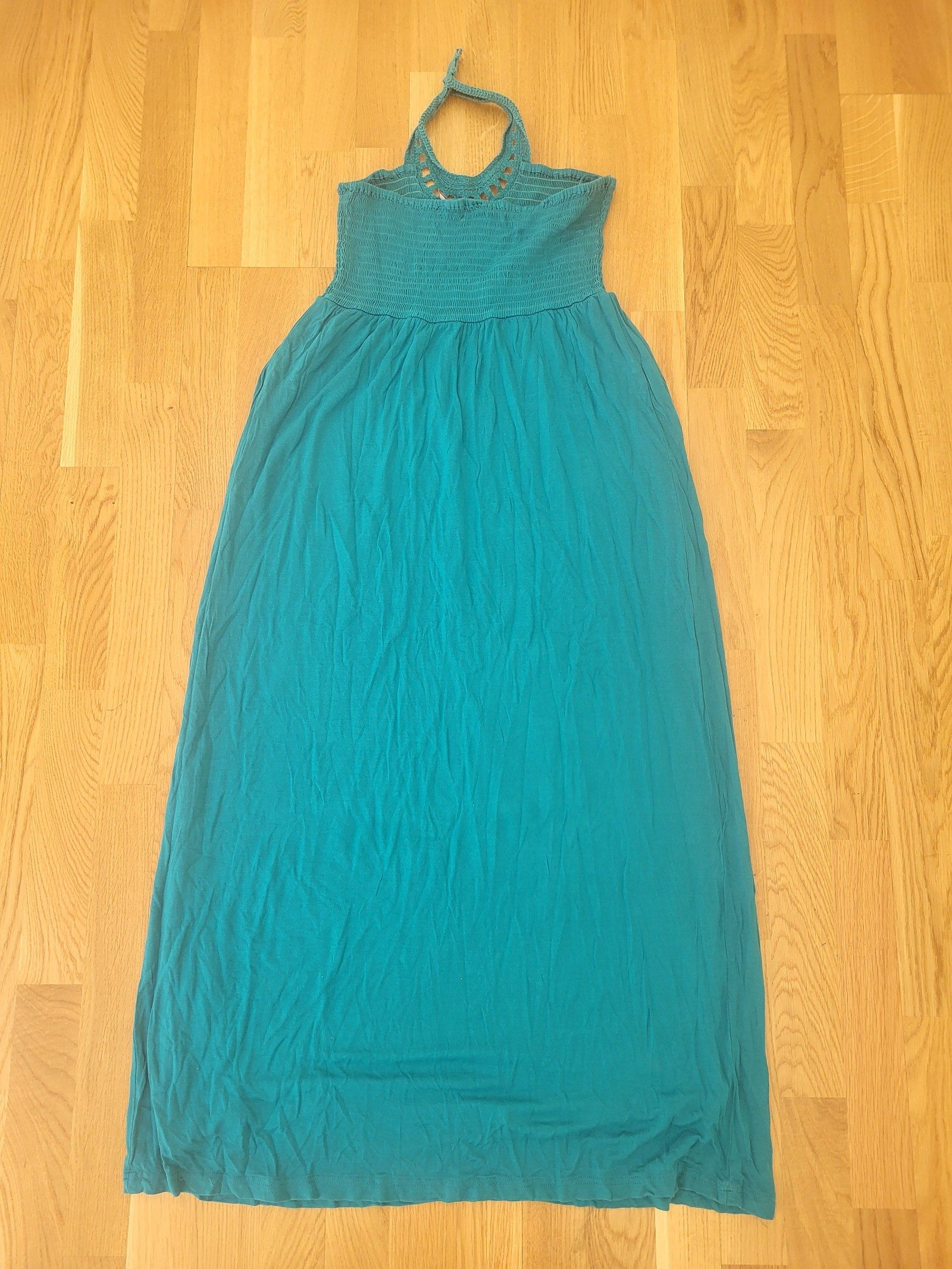 Juicy Couture Womens Blue Turquoise Maxi Dress Crochet Neck Size L image 2