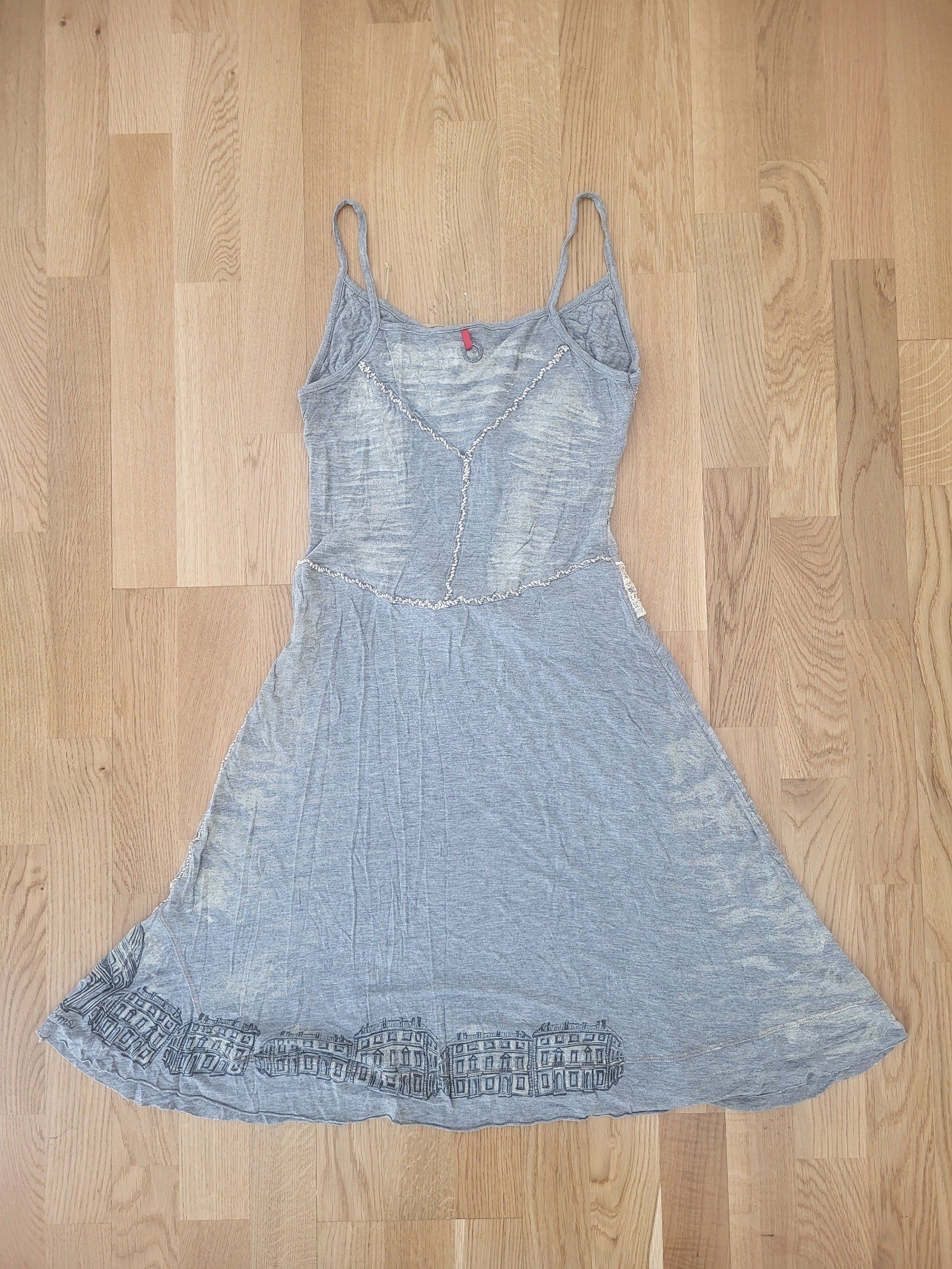 Save the Queen! Womens Grey Embellished Midi Printed Dress Size L image 3