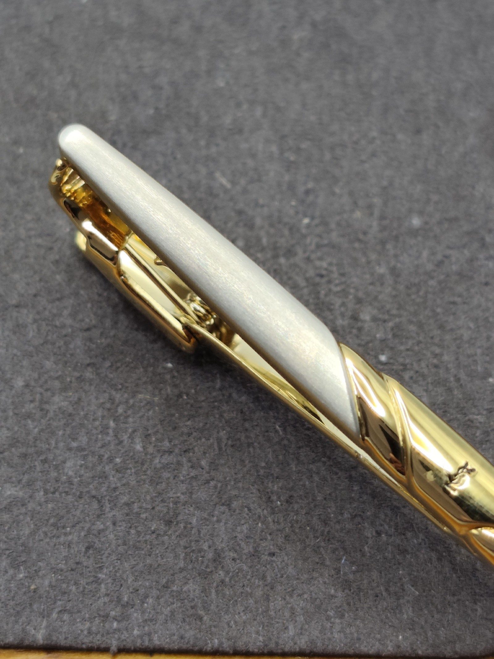 Yves Saint Laurent Gold & Silver Tone Tie Clip image 6
