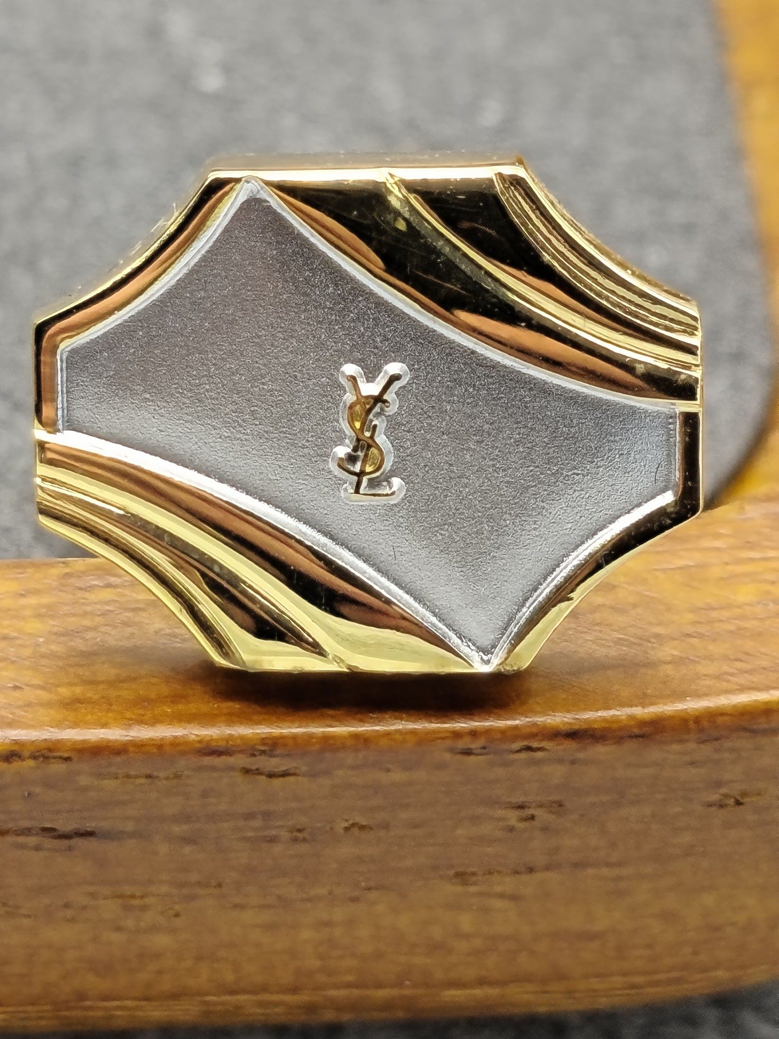 Yves Saint Laurent Gold & Silver Cufflinks & Tie Clip Set image 5