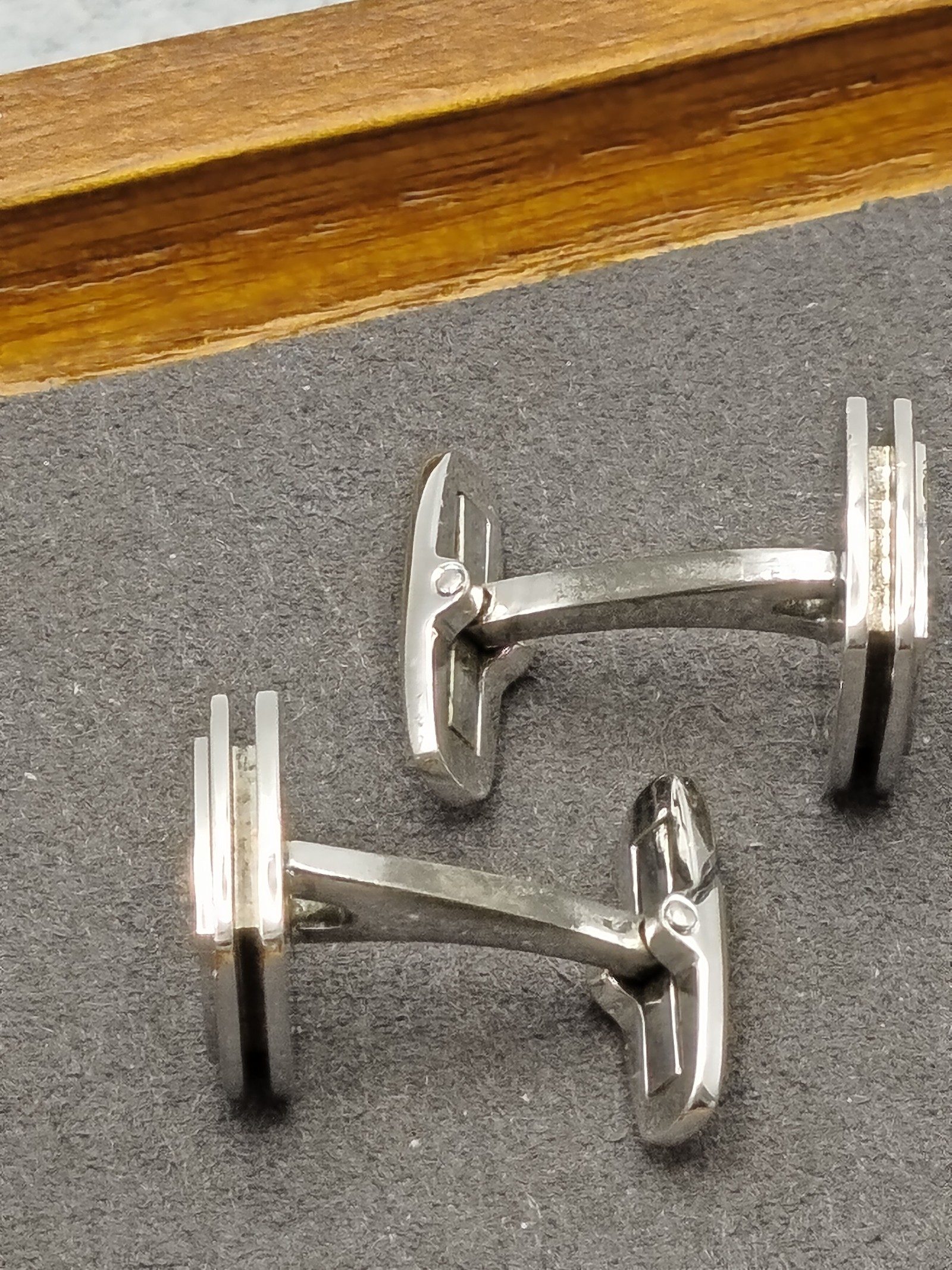 YSL Silver Logo Cufflinks in Gift Box image 9
