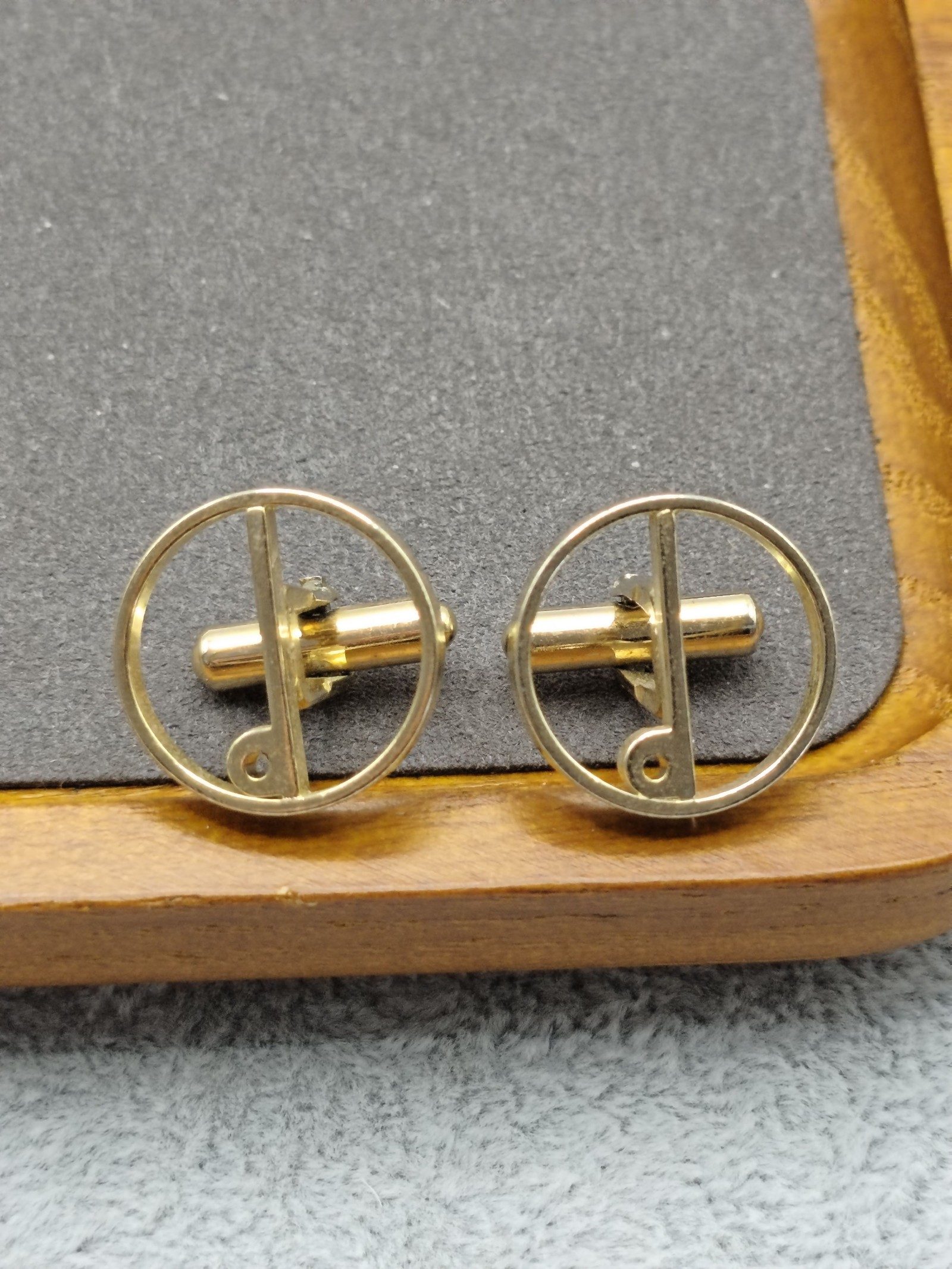 Dunhill Gold Tone Round Modernist Cufflinks image 3