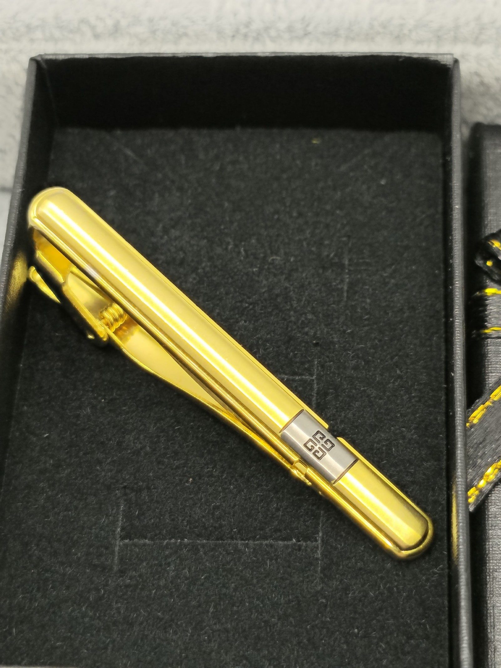 Givenchy Gold Tone Tie Clip with Logo image 2