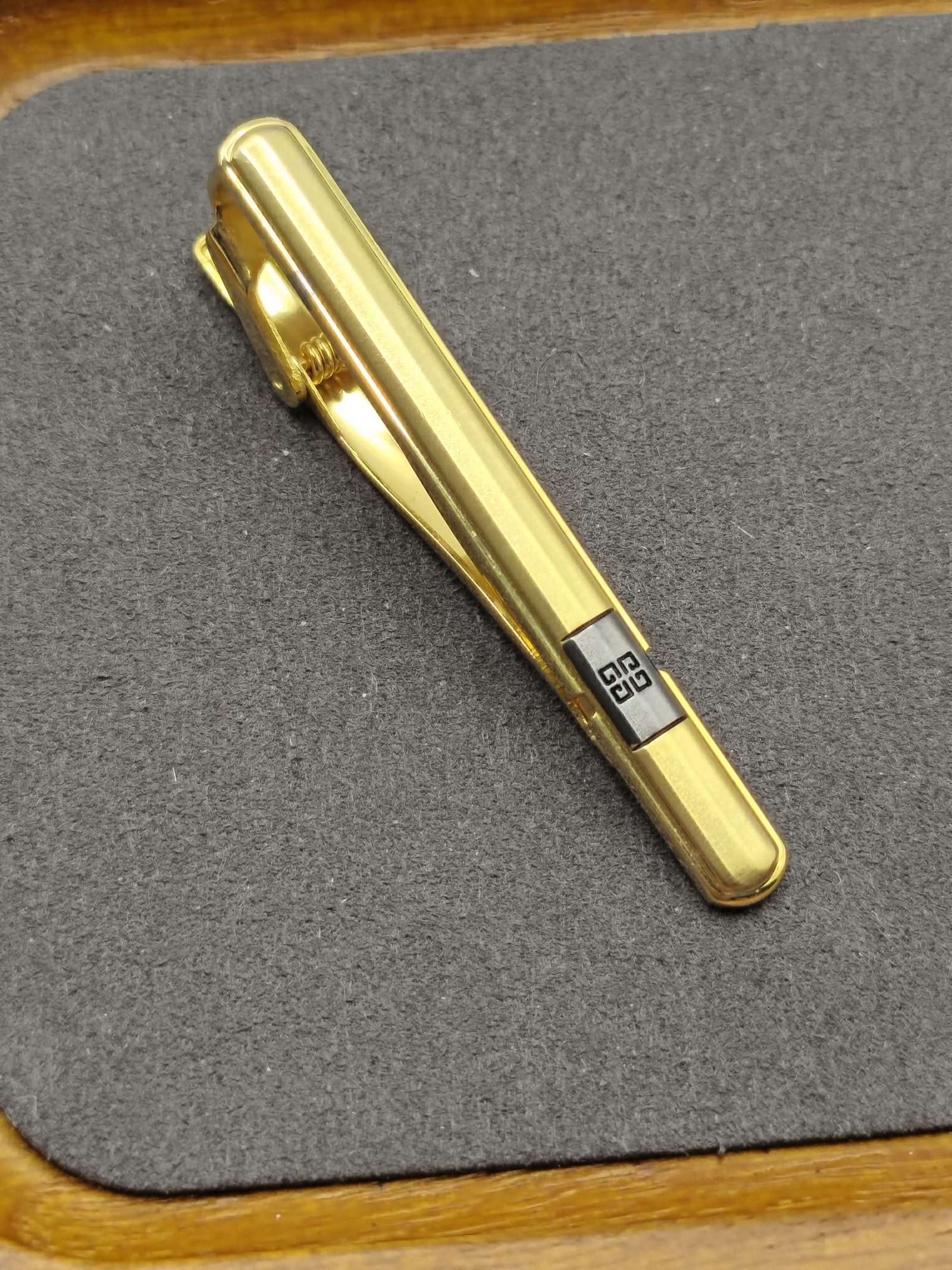 Givenchy Gold Tone Tie Clip with Logo image 3