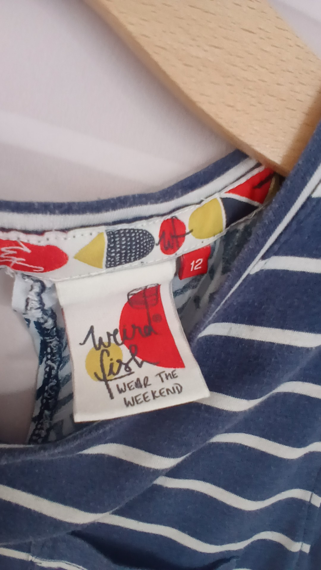 Weird Fish Women's Navy & White Stripe Tank Top Size 12 image 5