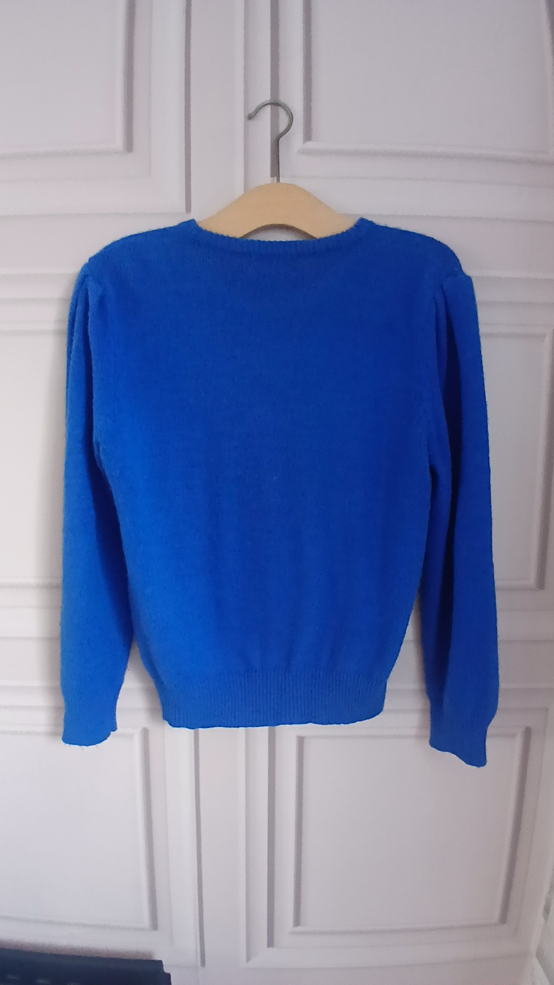 Frank Saul Vintage Blue Embellished Wool Jumper Size 2 (S/M) image 4