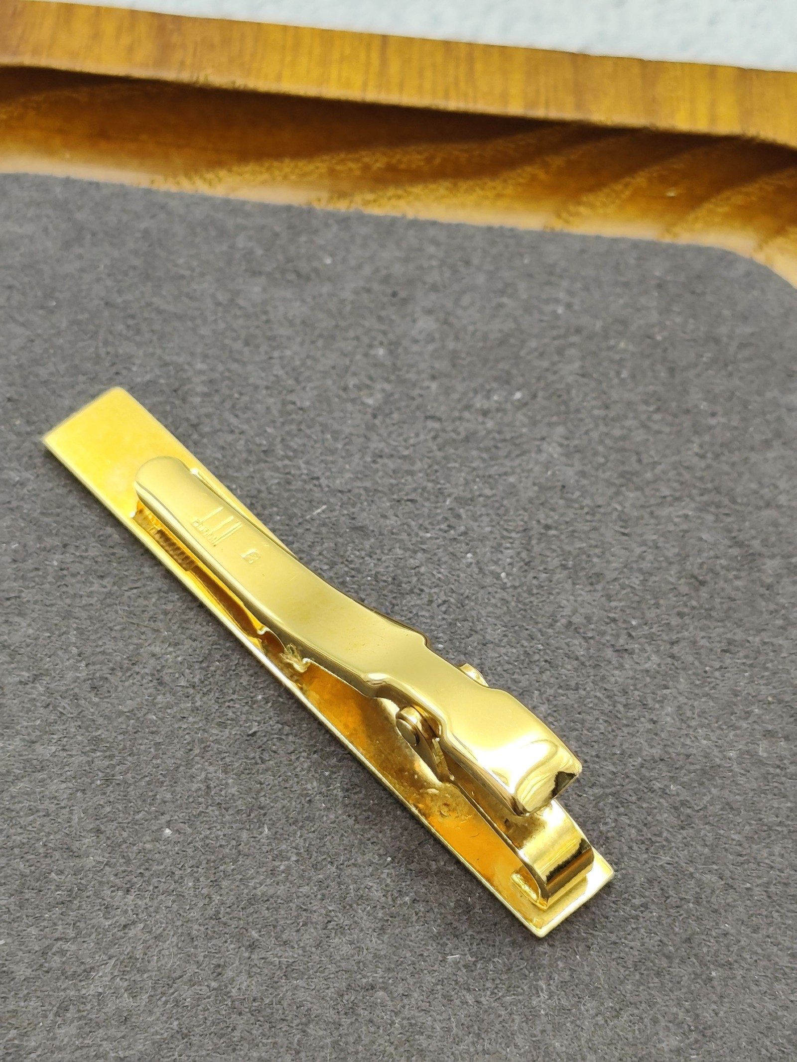 Dunhill Gold & Silver Tone Striped Tie Clip image 4