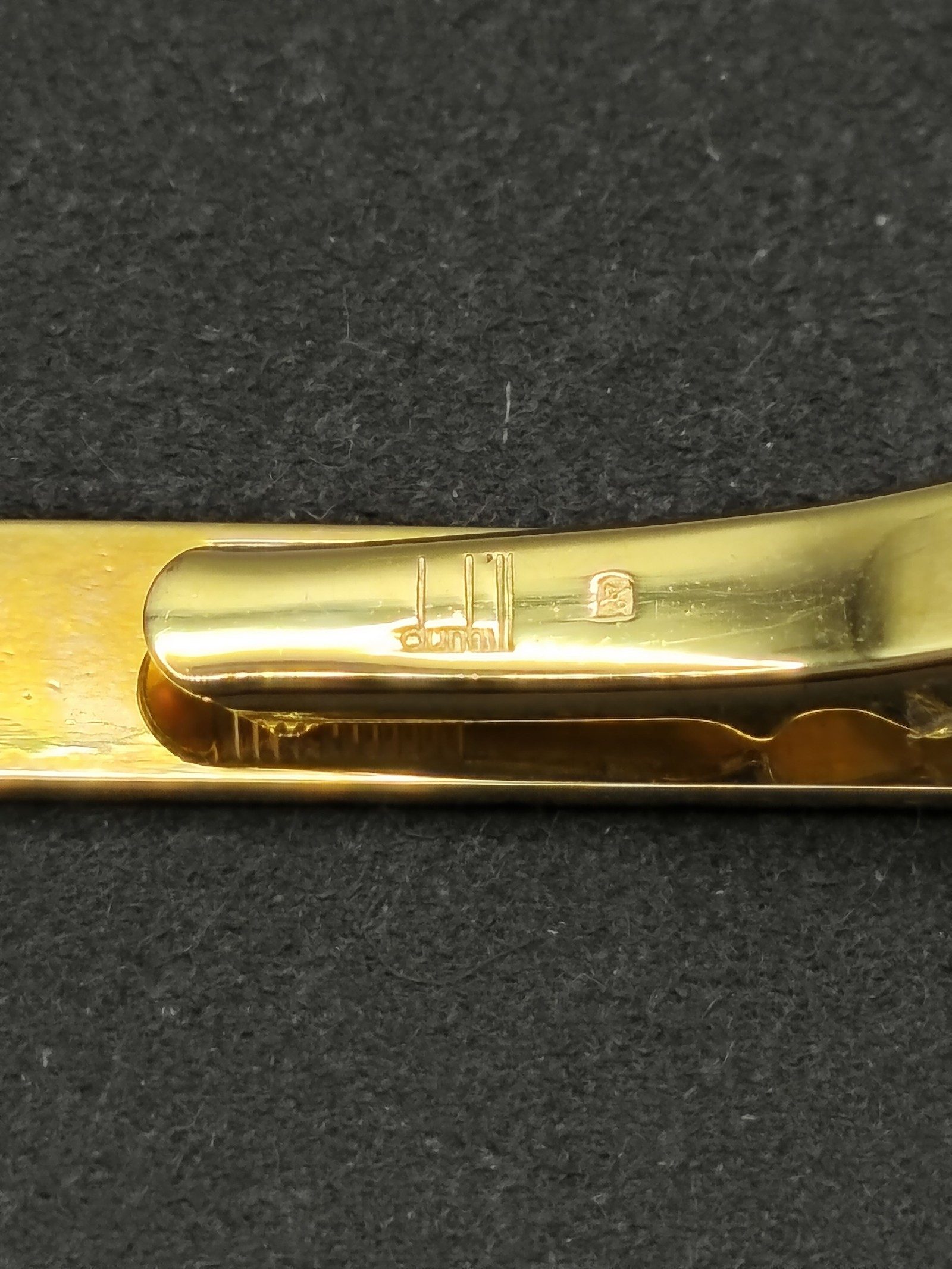 Dunhill Gold & Silver Tone Striped Tie Clip image 5