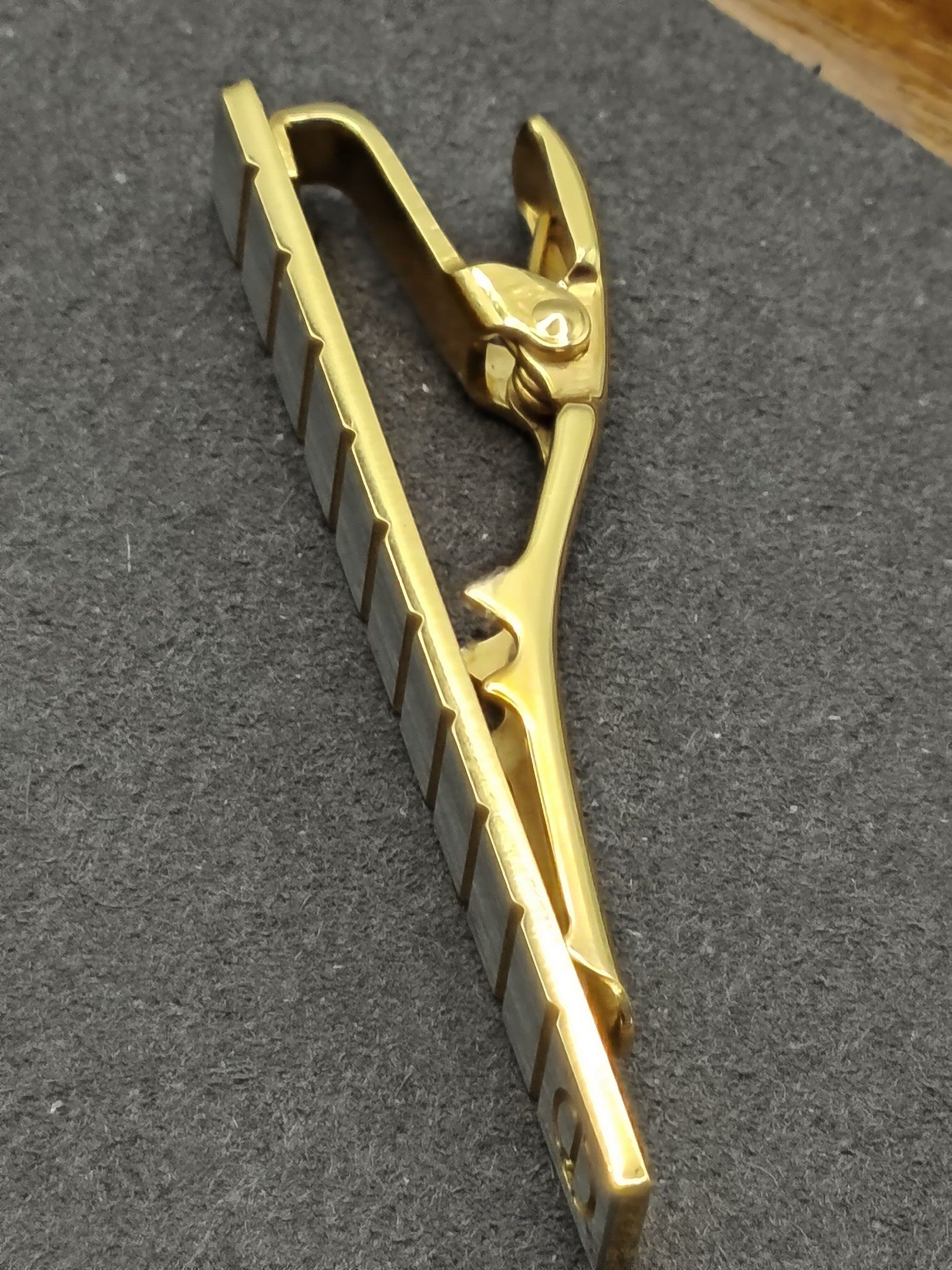 Dunhill Gold & Silver Tone Striped Tie Clip image 7