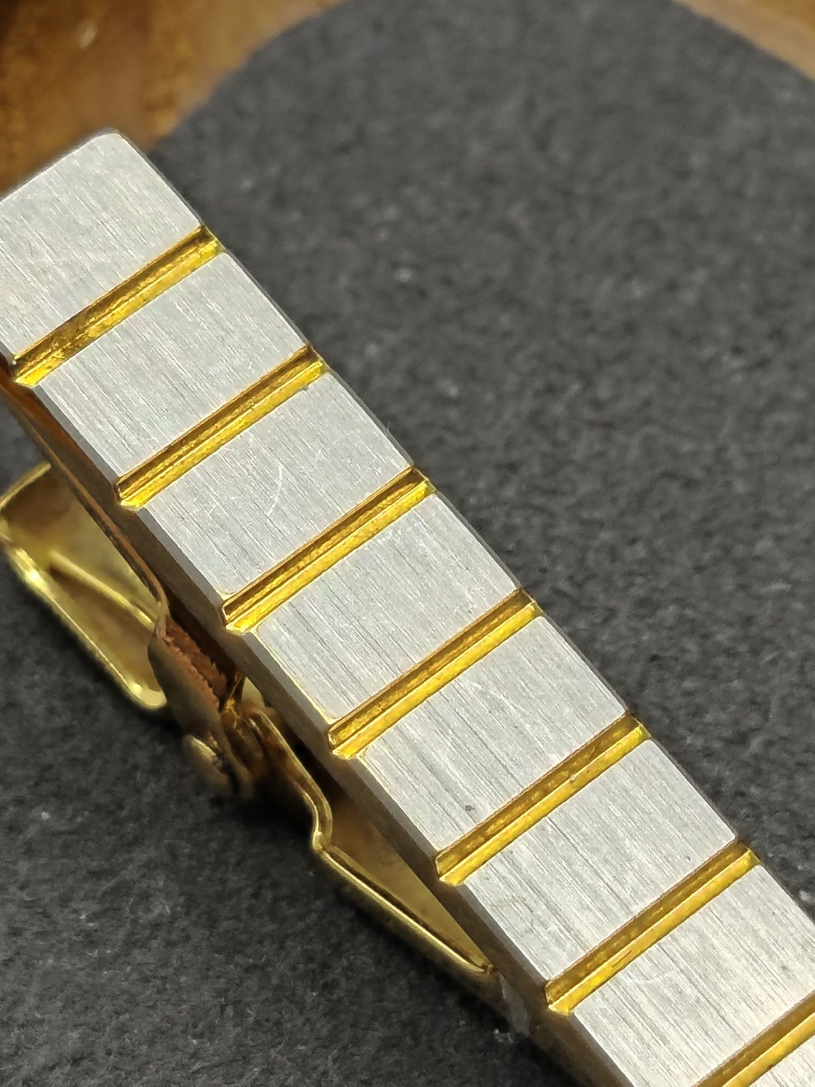 Dunhill Gold & Silver Tone Striped Tie Clip image 9