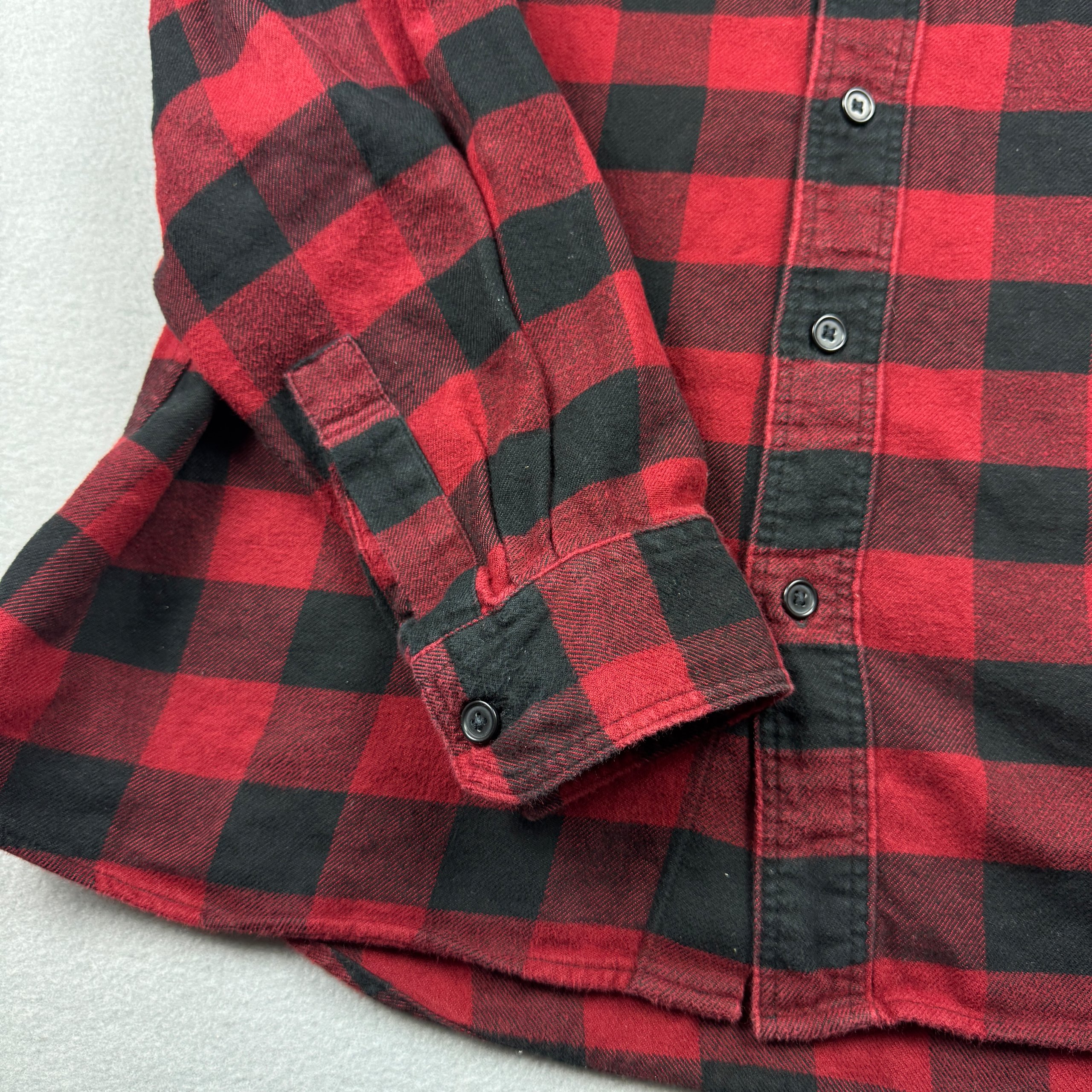 Uniqlo Men's Red & Black Checked Flannel Shirt Large Size L image 3