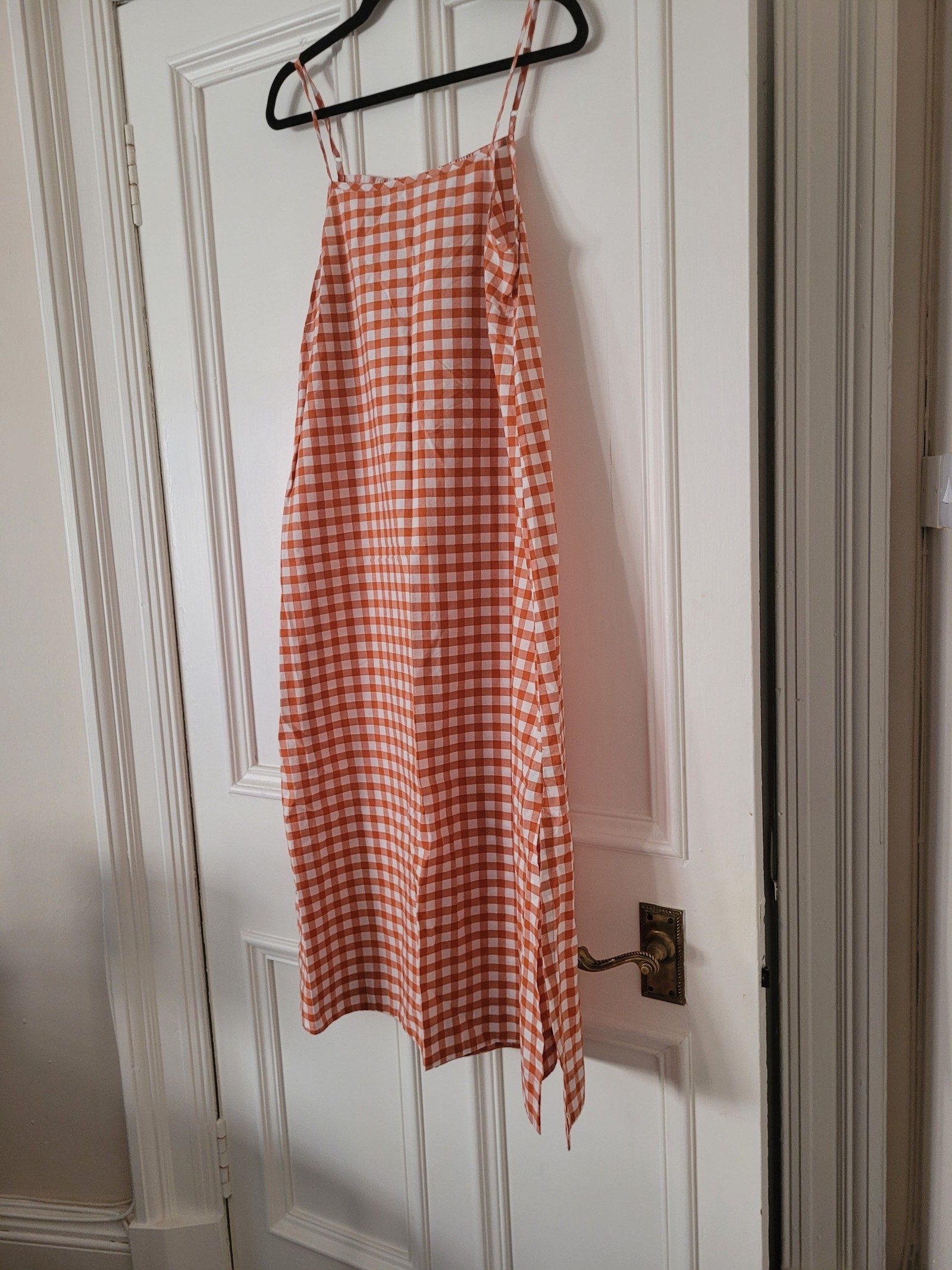 Fragonard Orange & White Checkered Slip Dress TU image 2