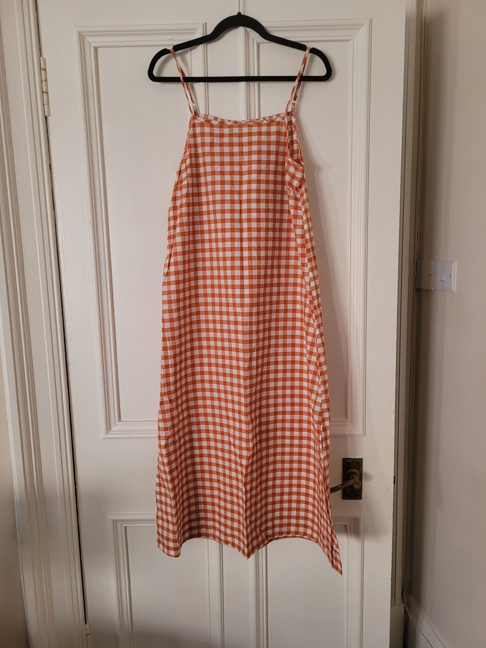 Fragonard Orange & White Checkered Slip Dress TU image 3