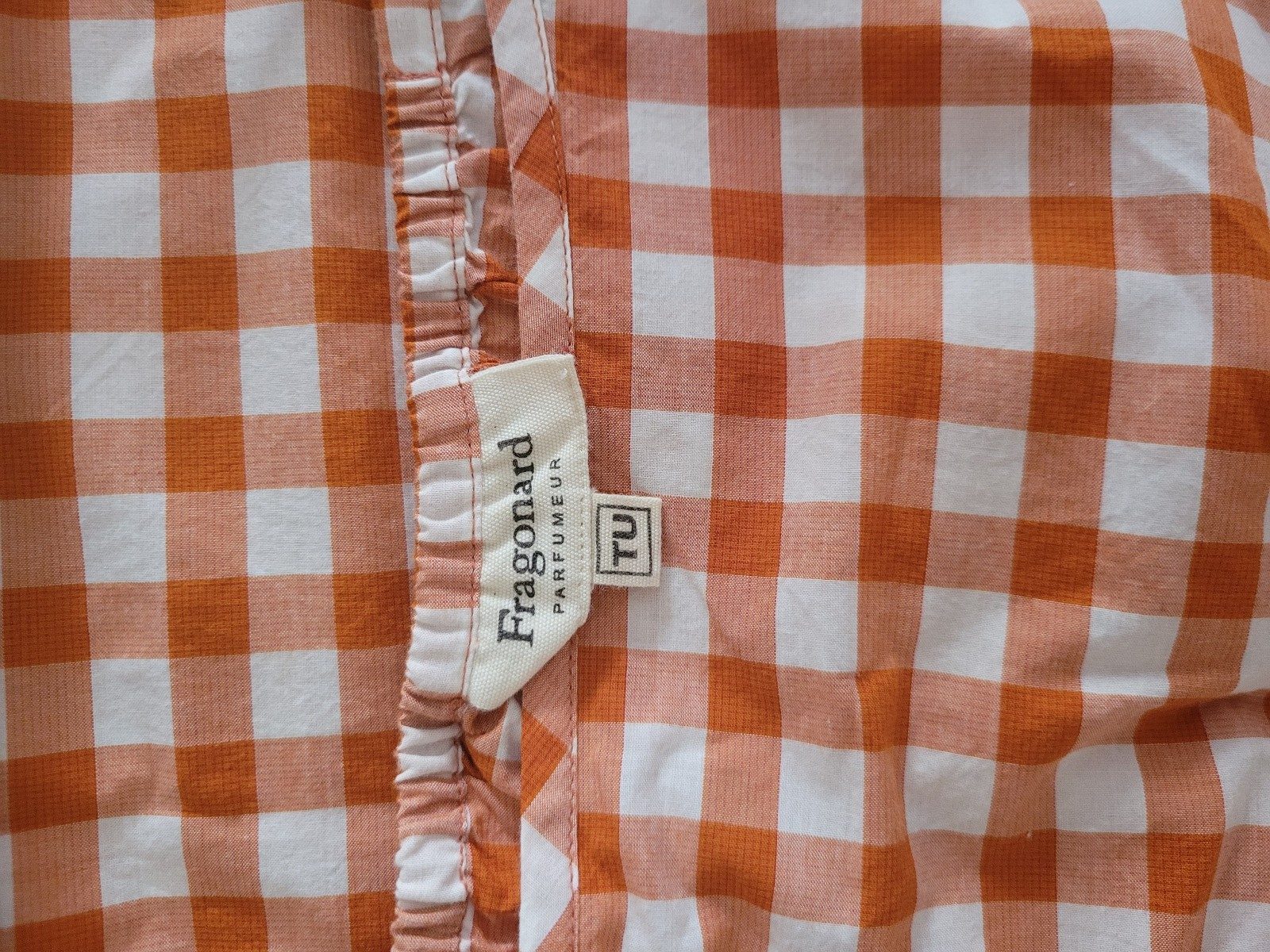 Fragonard Orange & White Checkered Slip Dress TU image 4