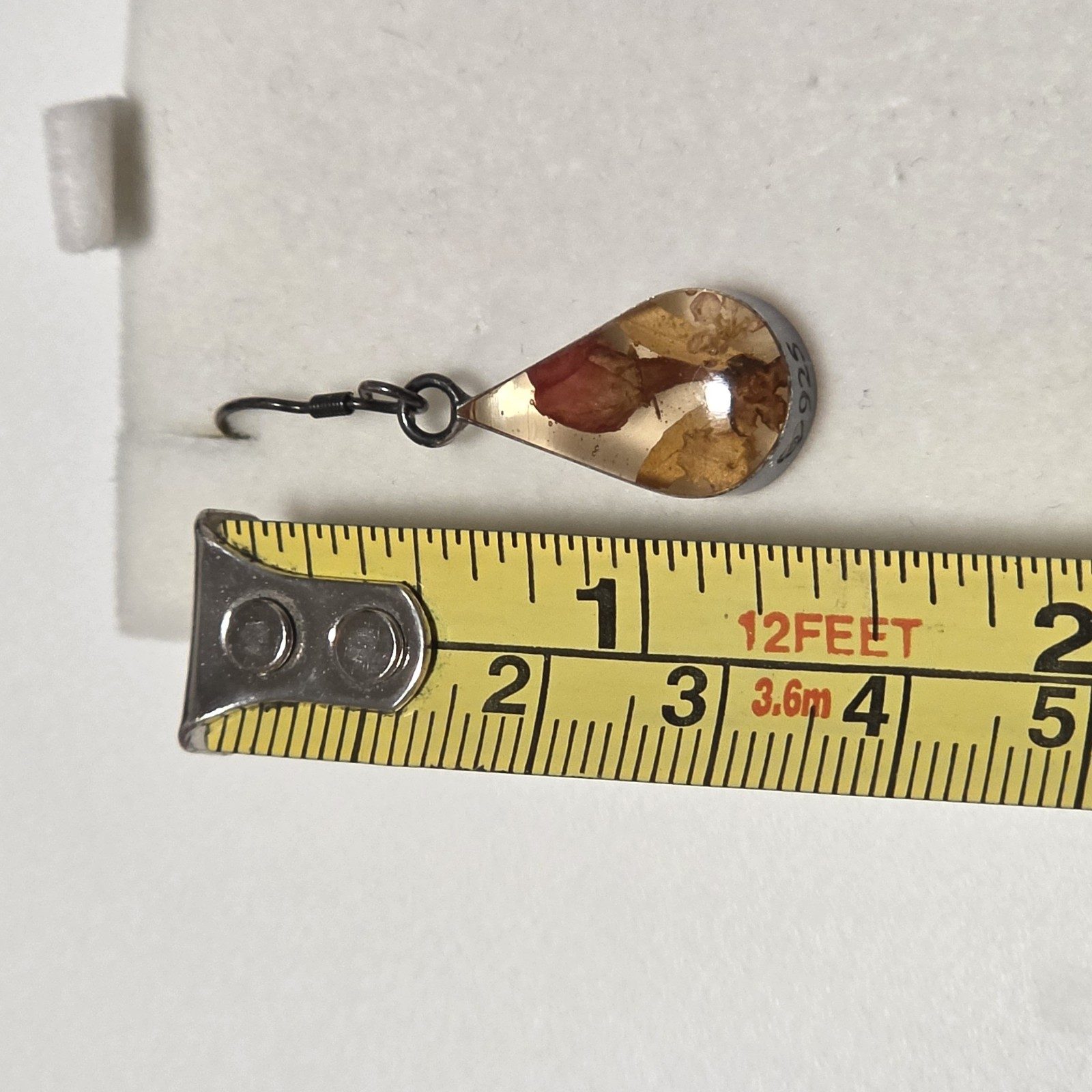 Silver 925 Resin Floral Drop Earrings.b6 image 4