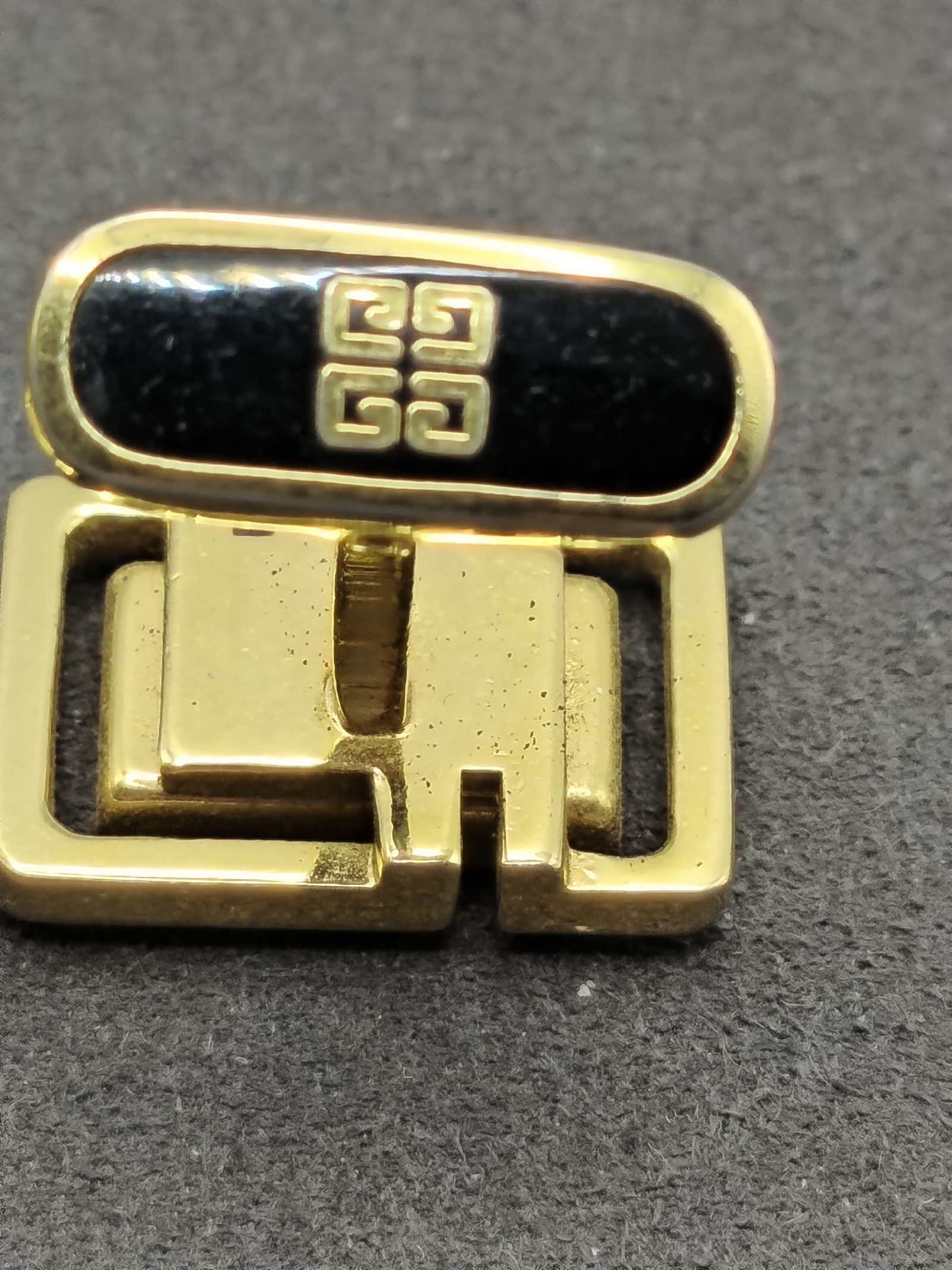 Givenchy Gold & Black Logo Cufflinks in Original Box image 7