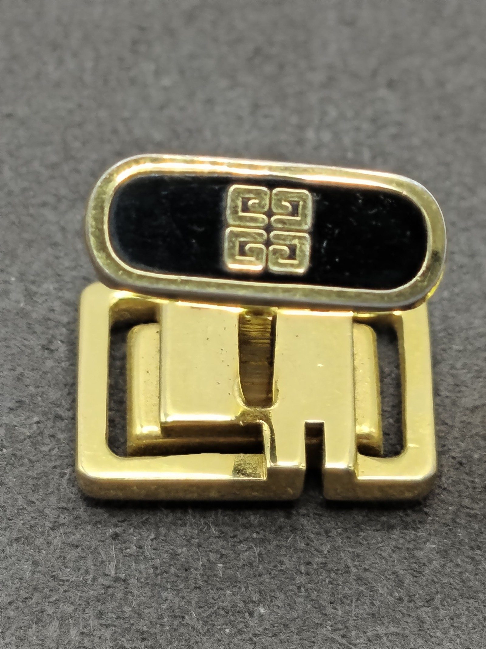 Givenchy Gold & Black Logo Cufflinks in Original Box image 8