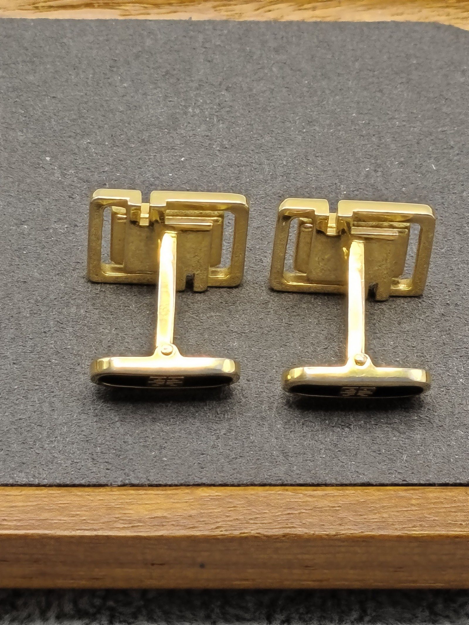 Givenchy Gold & Black Logo Cufflinks in Original Box image 9