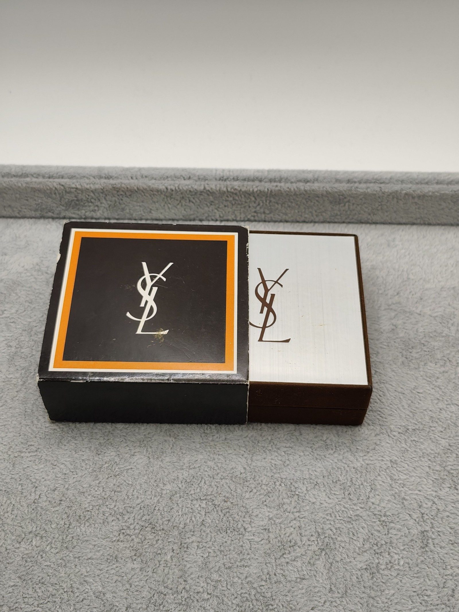 Yves Saint Laurent YSL Gold & Silver Tie Clip with Original Box image 4