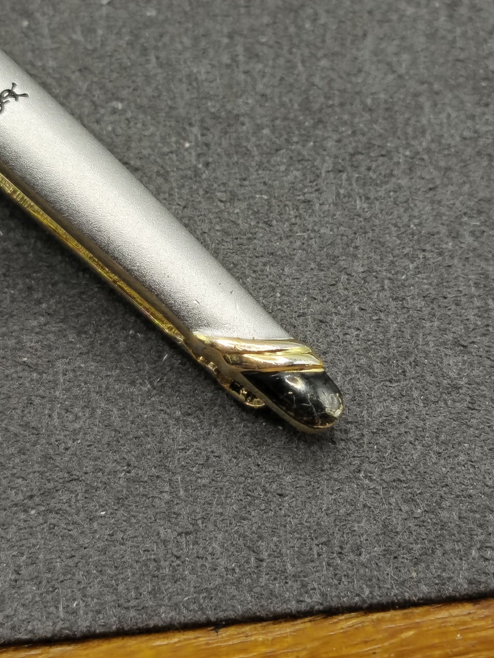 Yves Saint Laurent YSL Gold & Silver Tie Clip with Original Box image 7