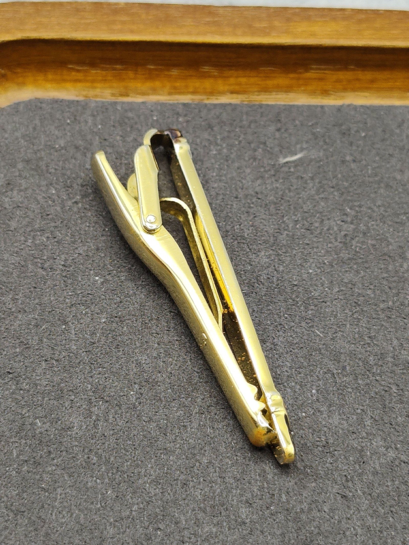 Yves Saint Laurent YSL Gold & Silver Tie Clip with Original Box image 10