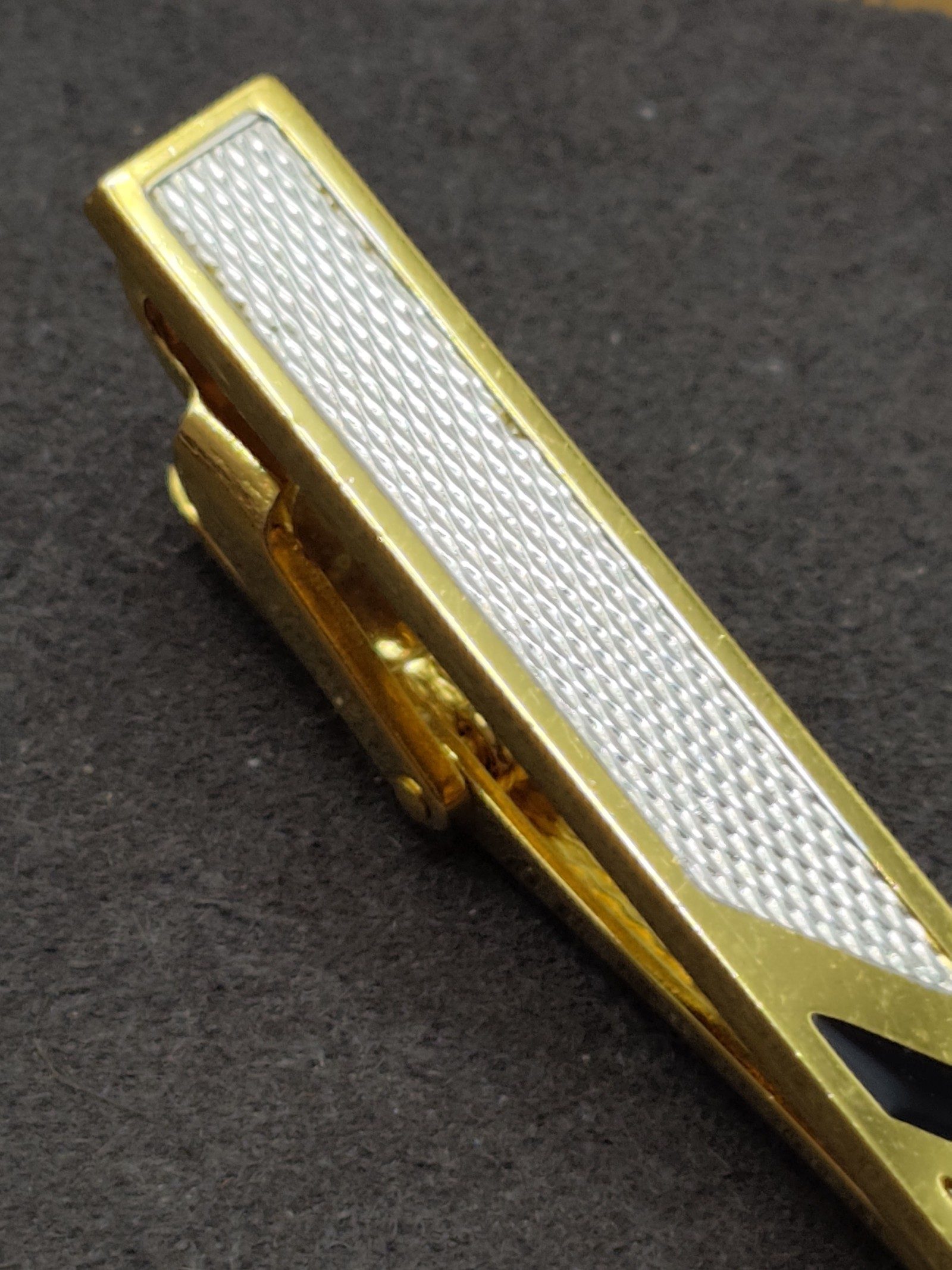 Dunhill Gold Tone & White Enamel Tie Clip image 7
