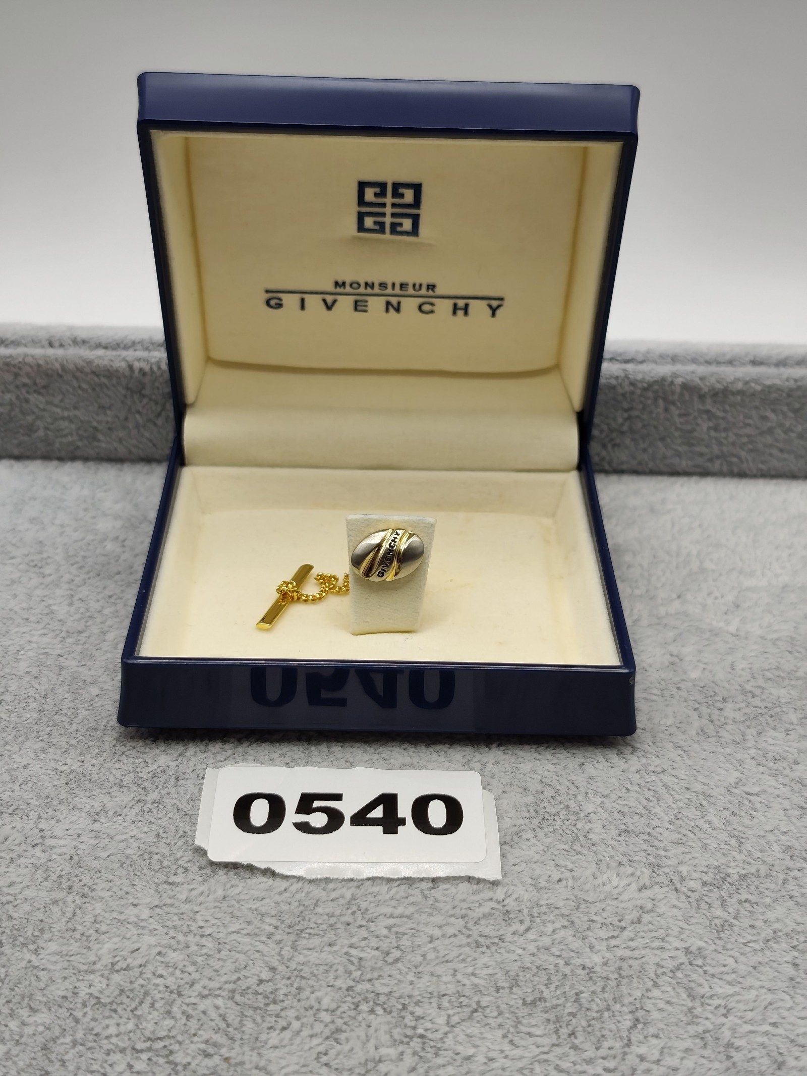 Givenchy Monsieur Gold & Silver Tone Tie pin in Original Box