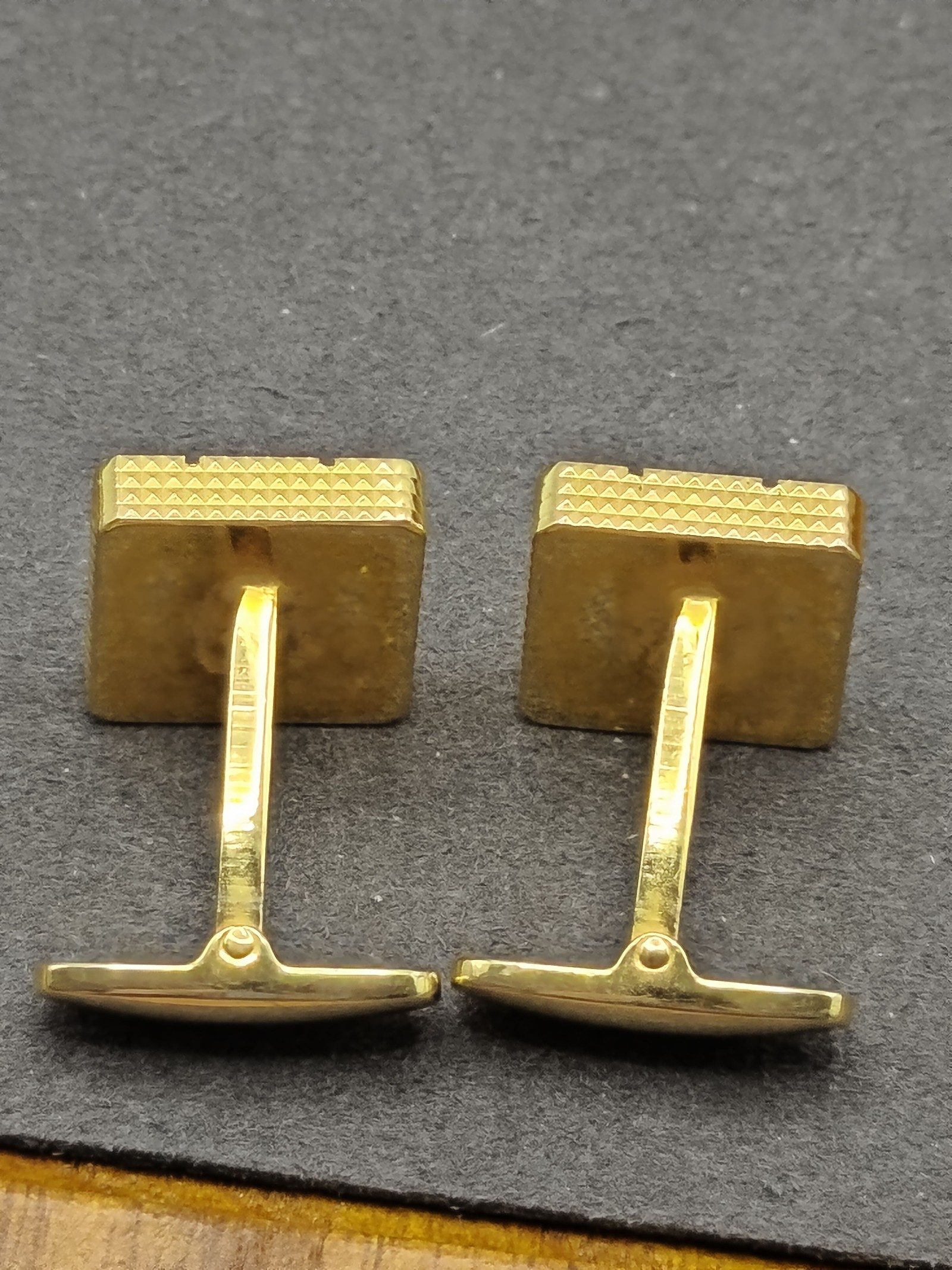Yves Saint Laurent Gold Tone Logo Cufflinks & Tie Clip Set image 9