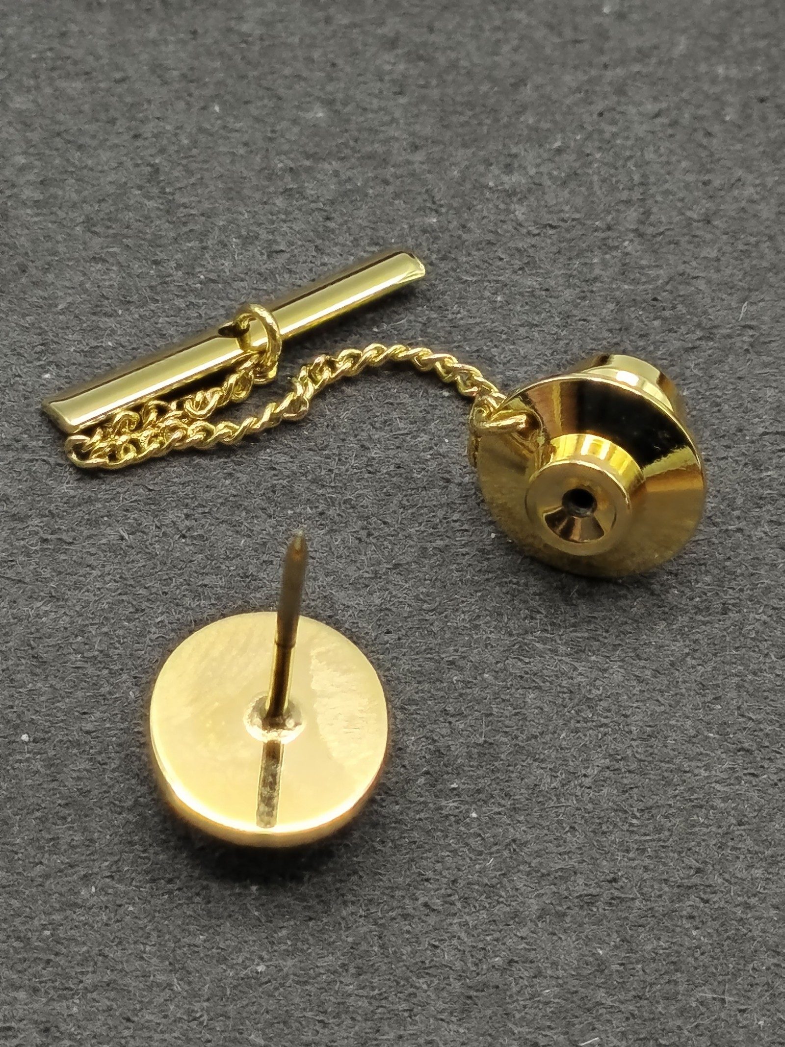 Yves Saint Laurent Gold & Blue Tie Tack Pin in Box image 7