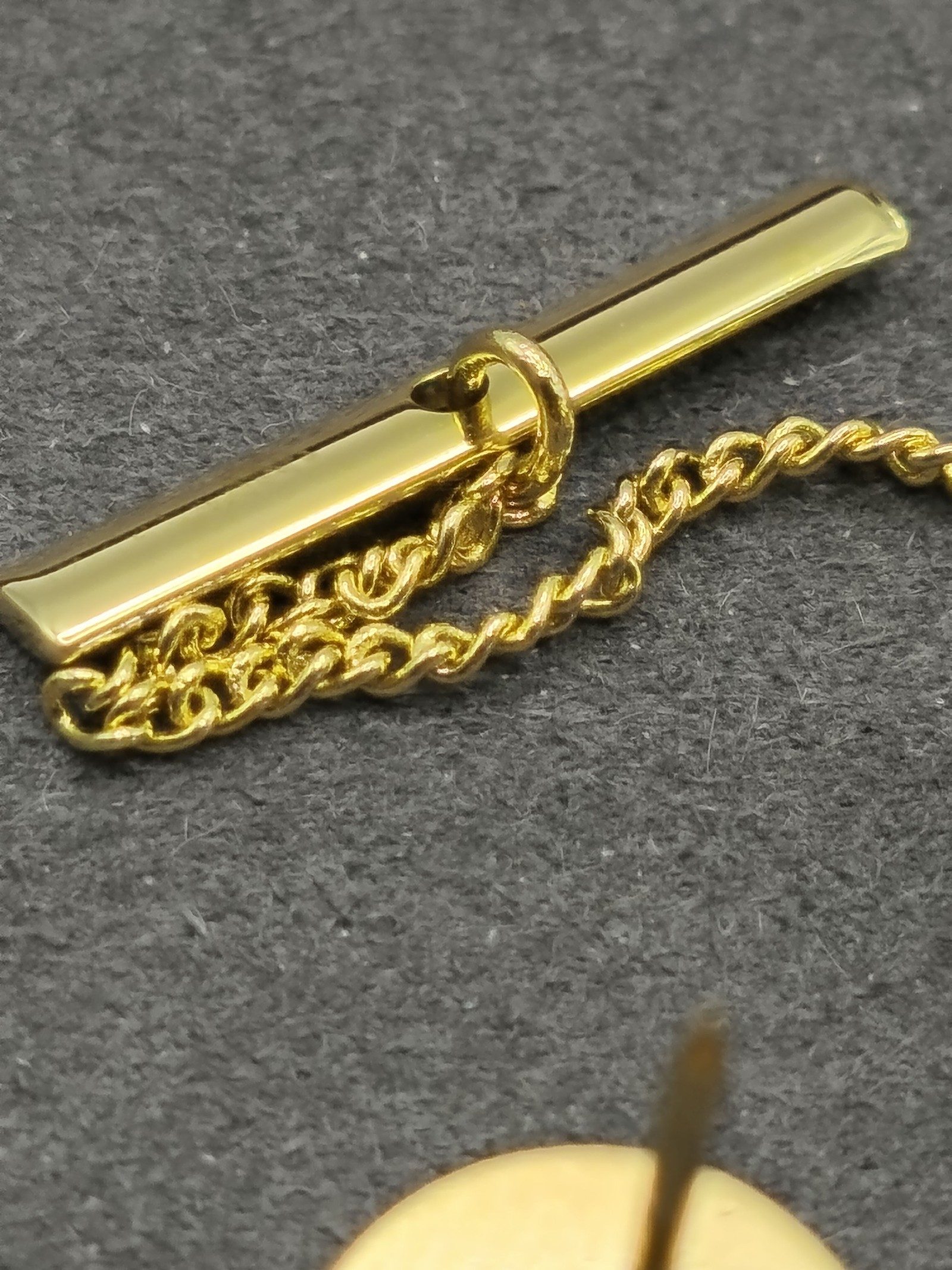 Yves Saint Laurent Gold & Blue Tie Tack Pin in Box image 9