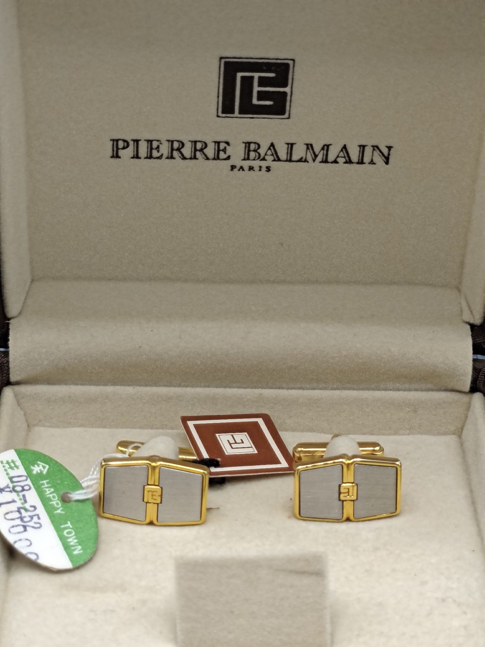 Pierre Balmain Gold & Silver Tone Cufflinks in Original Box image 2
