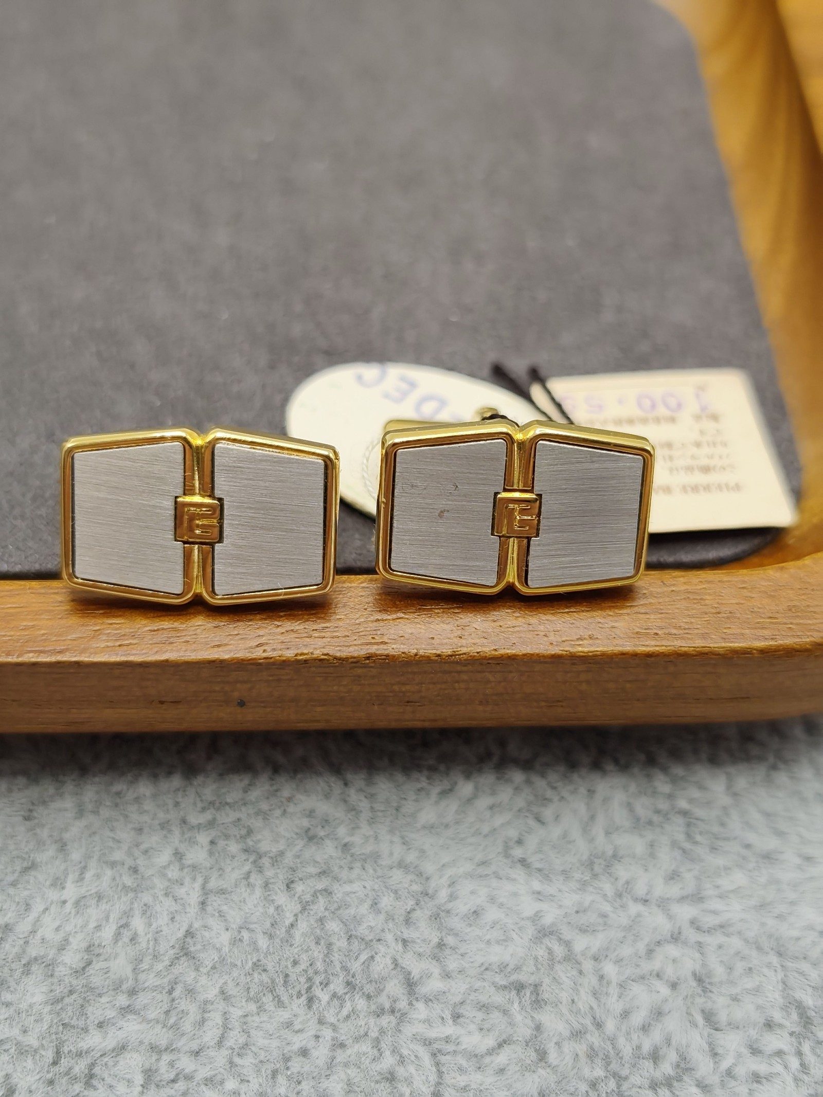 Pierre Balmain Gold & Silver Tone Cufflinks in Original Box image 5